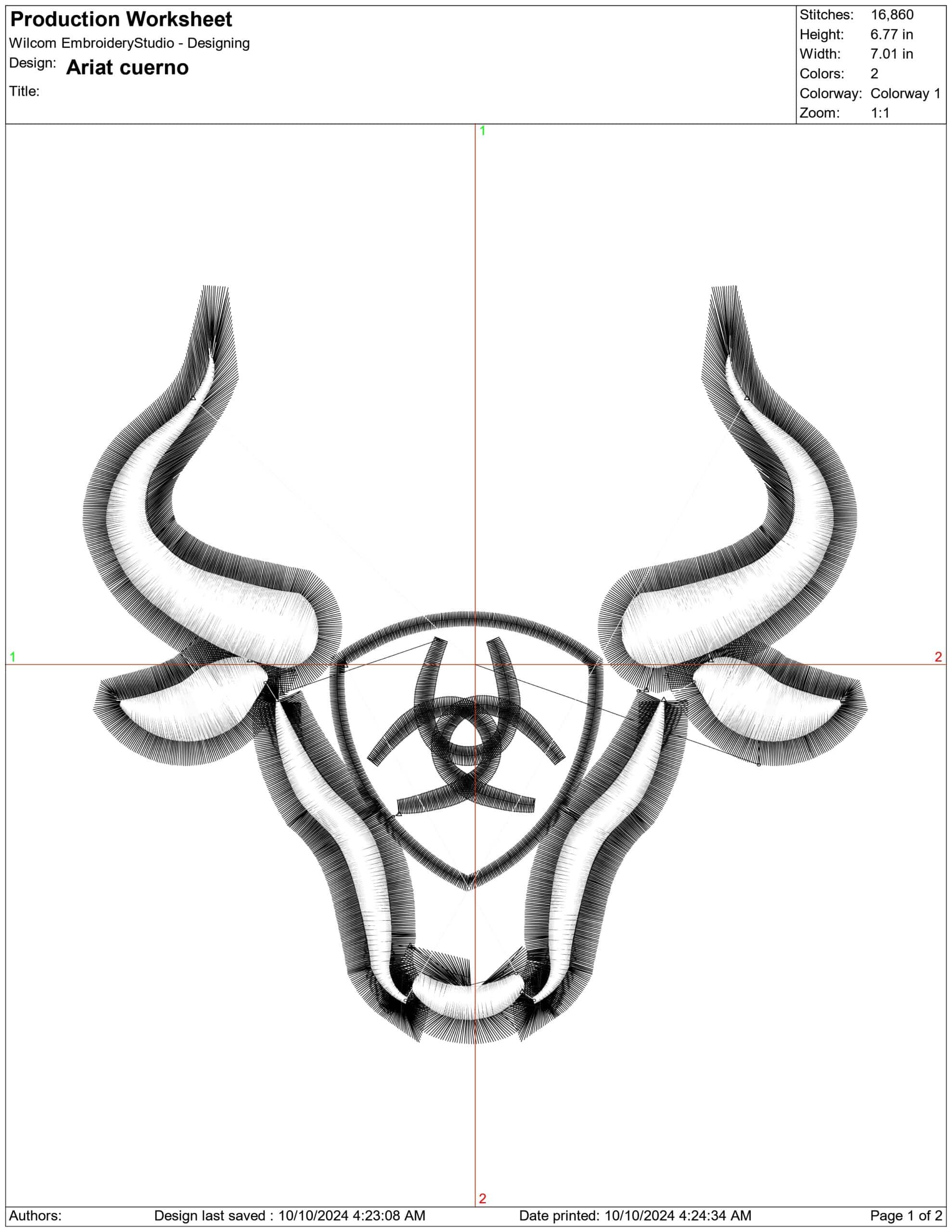 Ariat cuerno- Elegant embroidery design file - instant download — view 4
