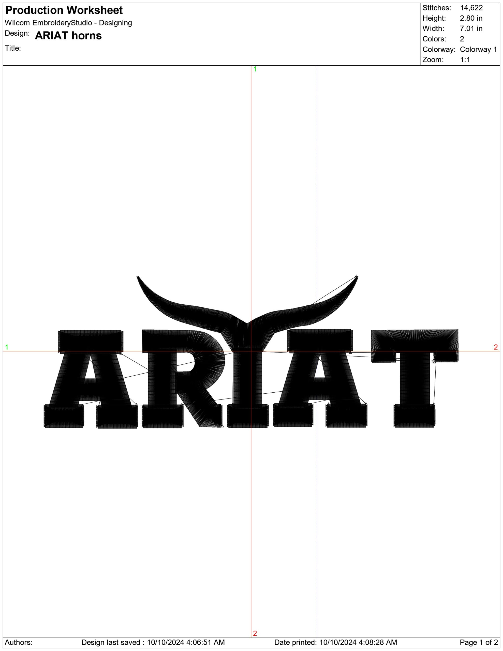 ARIAT horns- Elegant embroidery design file - instant download — view 4