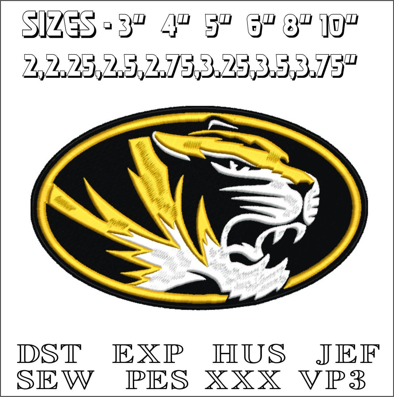 Missouri Tigers embroidery Special design - University of Missouri embroidery machine pattern embroidery file - instant download in a frame (Copy) — view 3