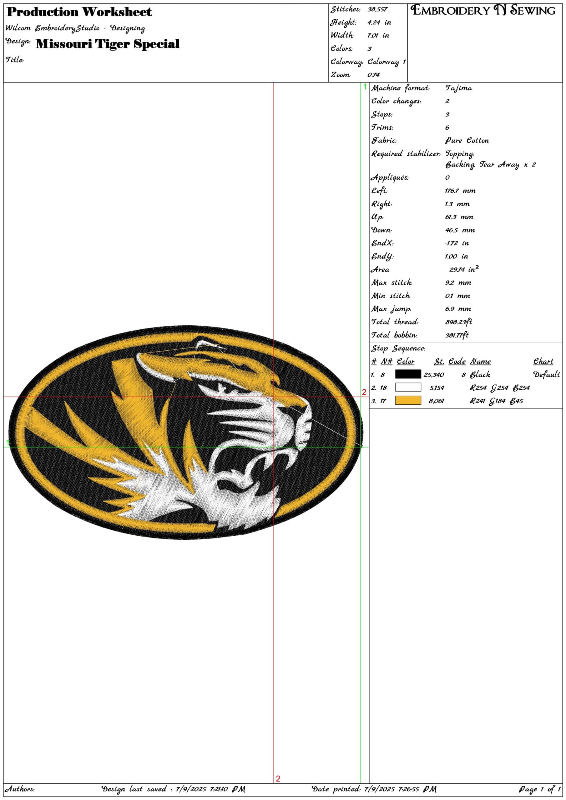 Missouri Tigers embroidery Special design - University of Missouri embroidery machine pattern embroidery file - instant download in a frame (Copy) — view 2