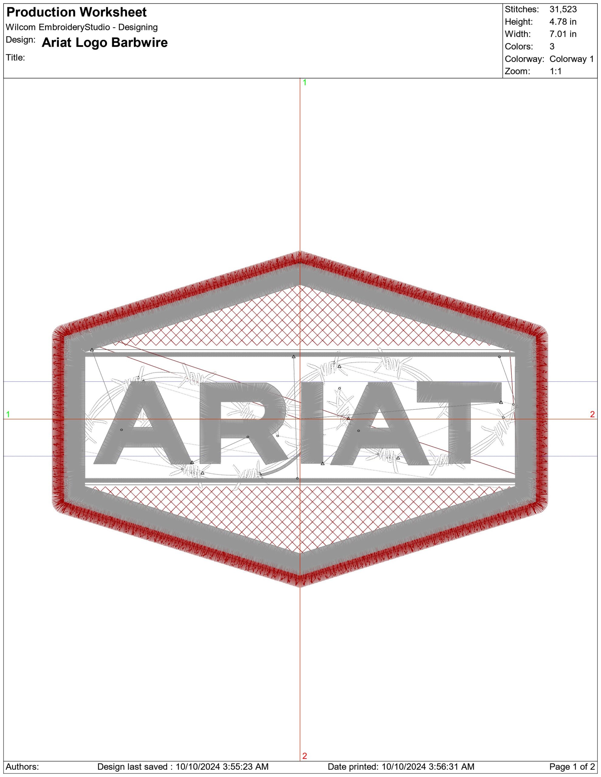 Ariat Logo Barbwire- Elegant embroidery design file - instant download — view 4