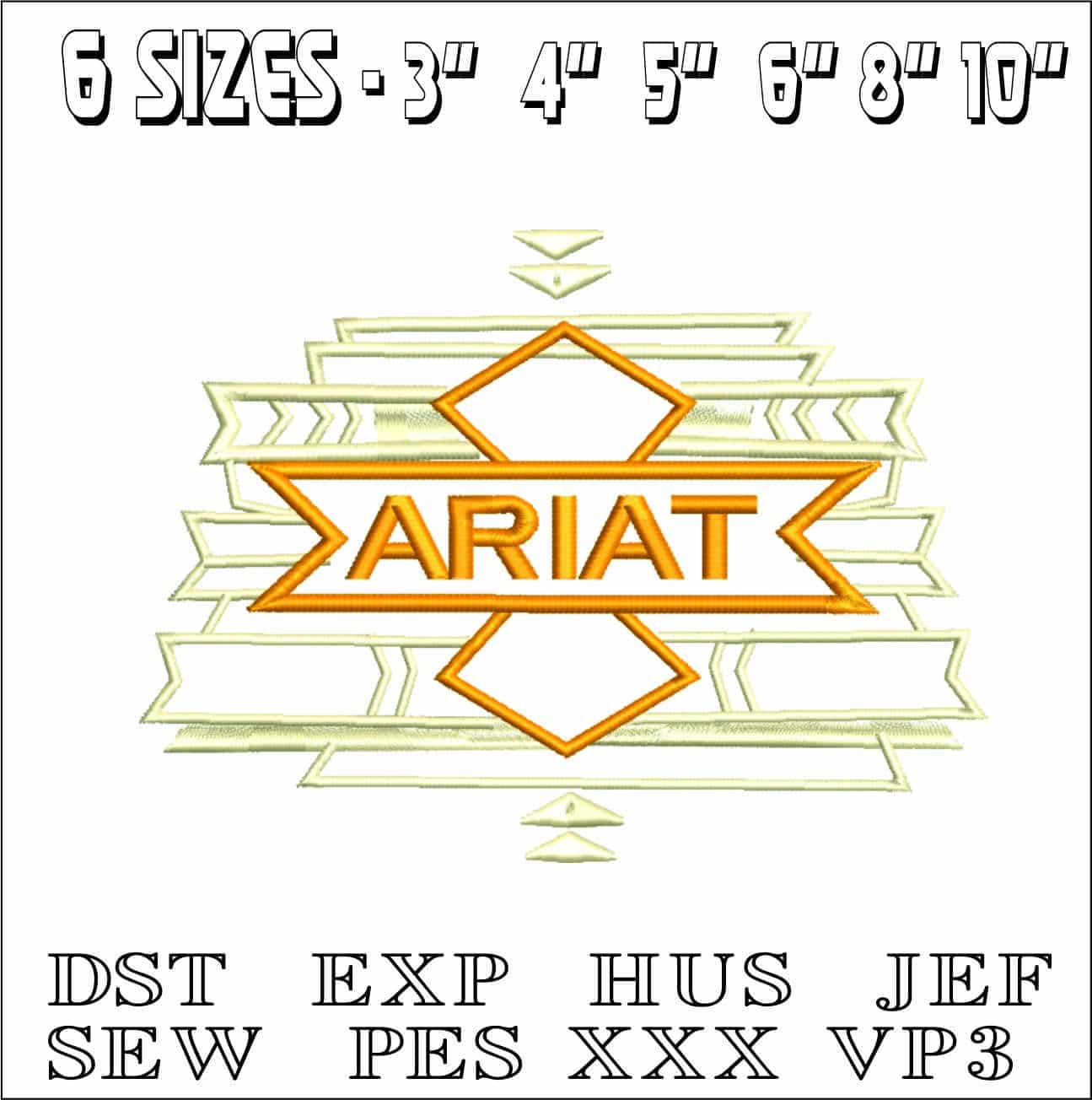 Ariat rallas- Elegant embroidery design file - instant download — view 2