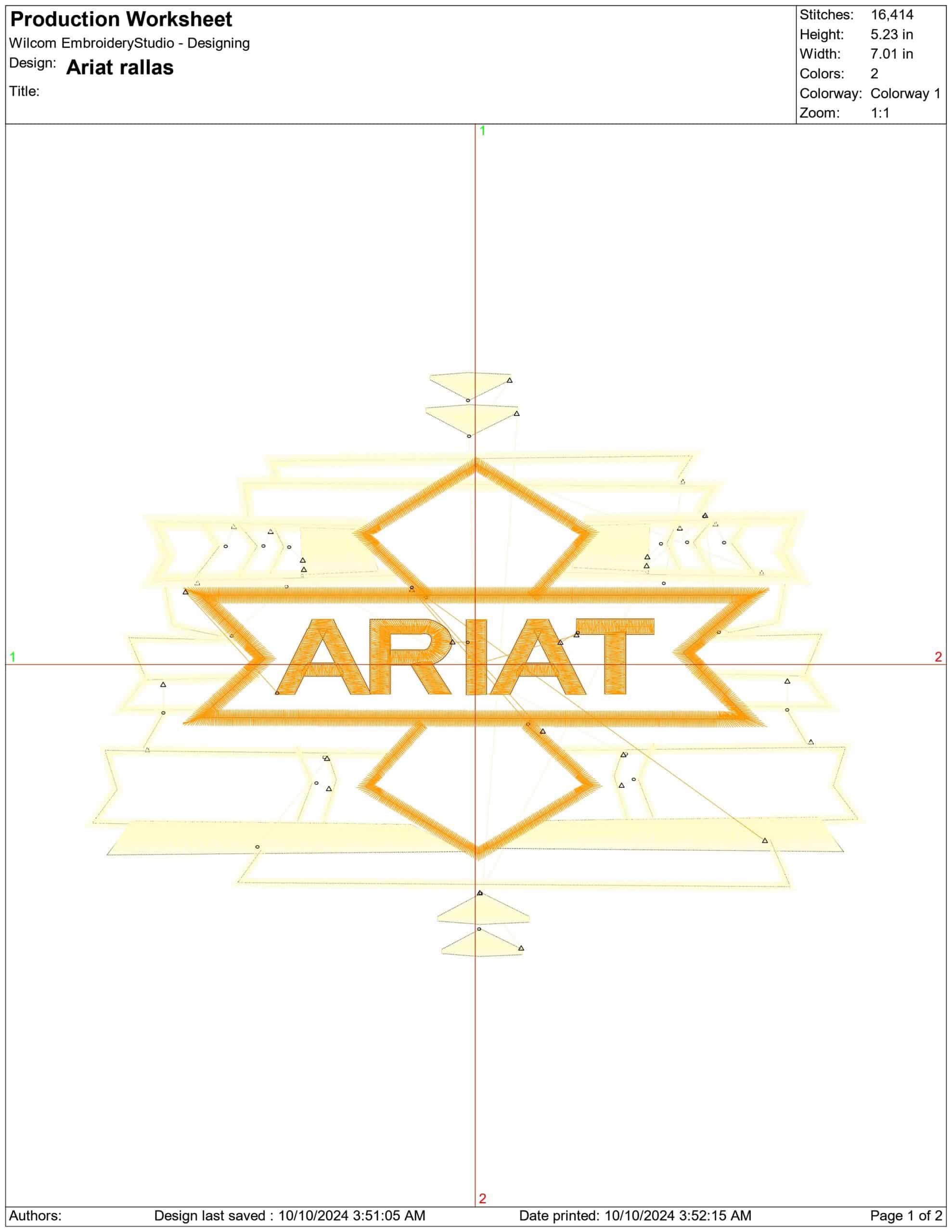 Ariat rallas- Elegant embroidery design file - instant download — view 3