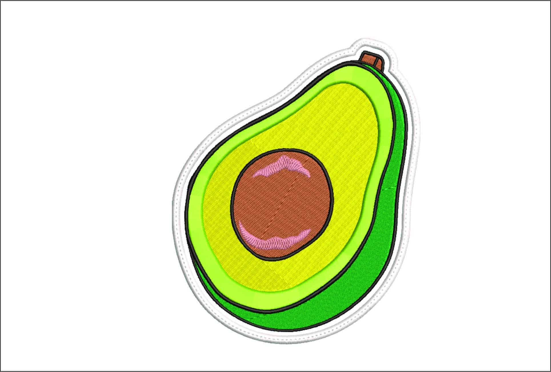 Avocado- Elegant embroidery design file - instant download