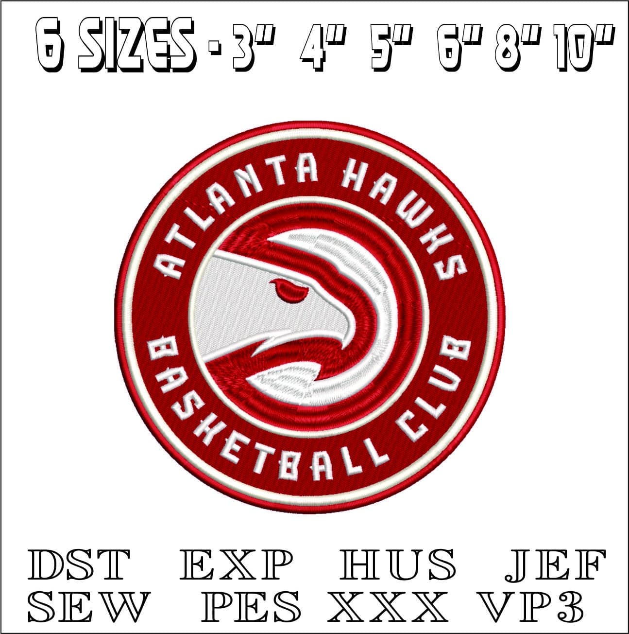 Atlanta Hawks Logo- Elegant embroidery design file - instant download — view 2