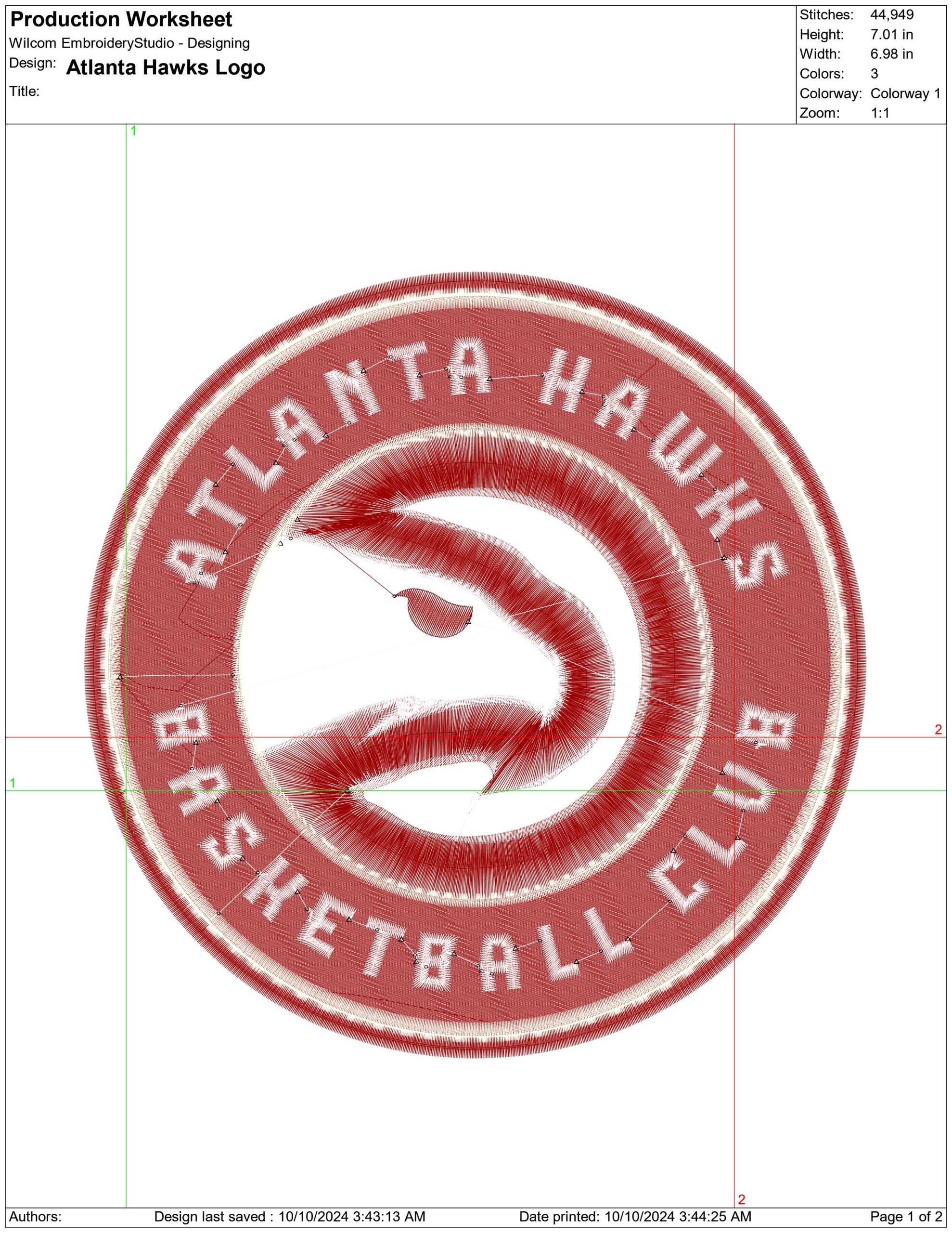 Atlanta Hawks Logo- Elegant embroidery design file - instant download — view 4