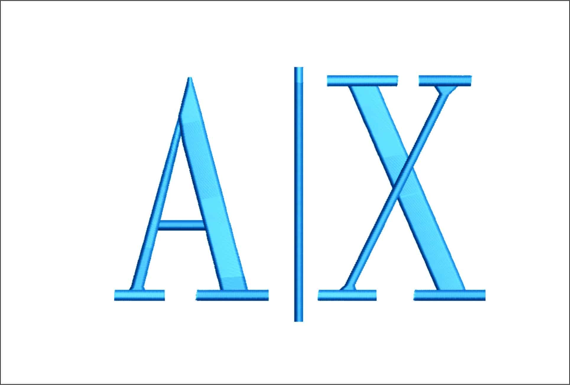 AX Logo- Elegant embroidery design file - instant download