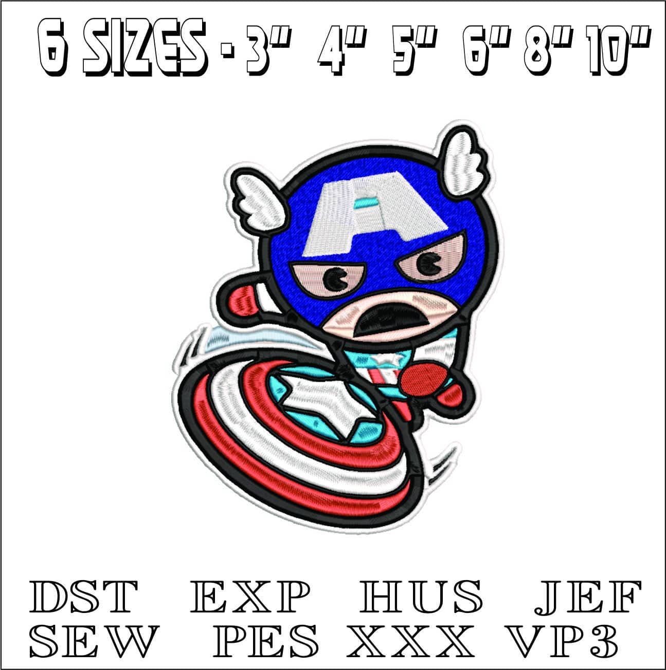 Baby Captain America- Elegant embroidery design file - instant download — view 2