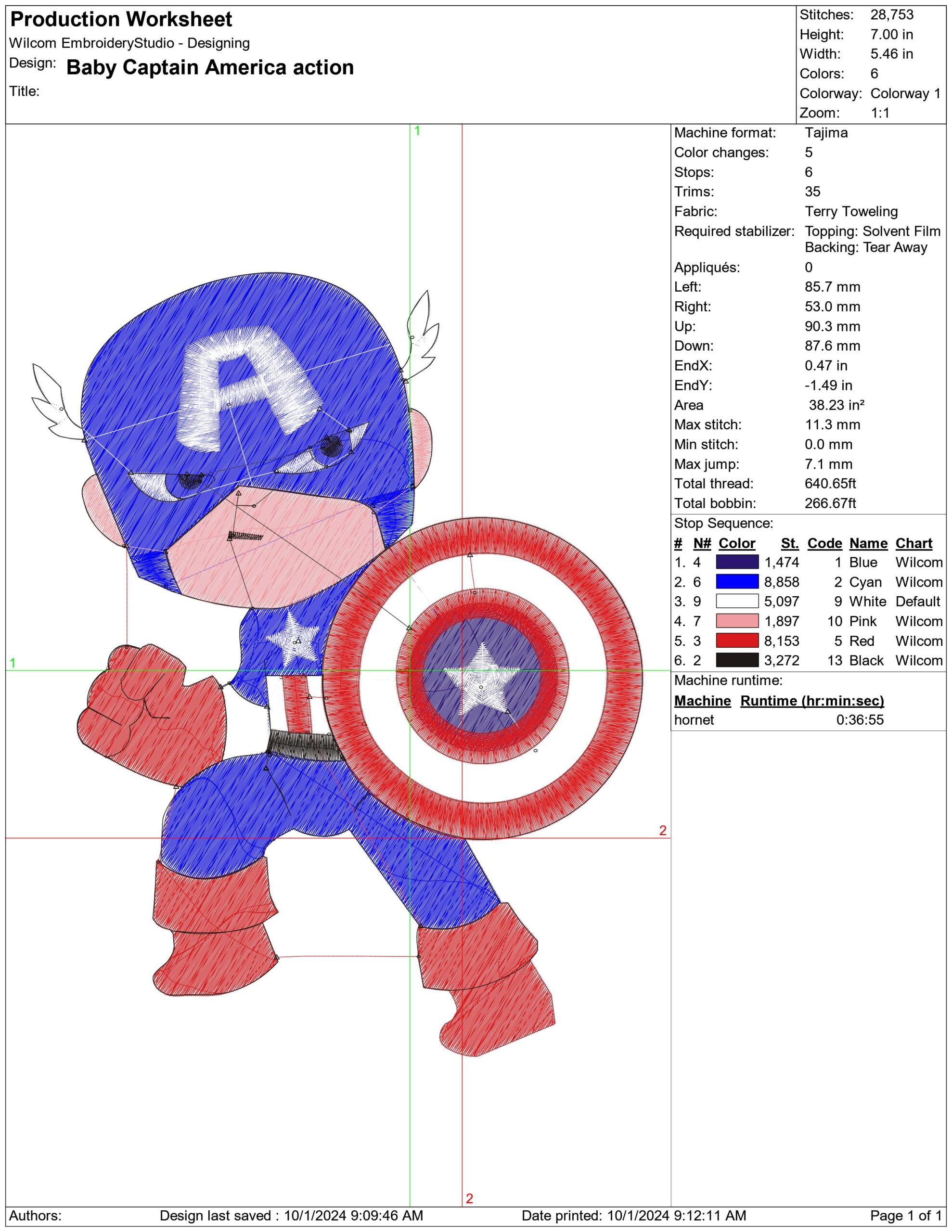 Baby Captain America action- Elegant embroidery design file - instant download — view 3