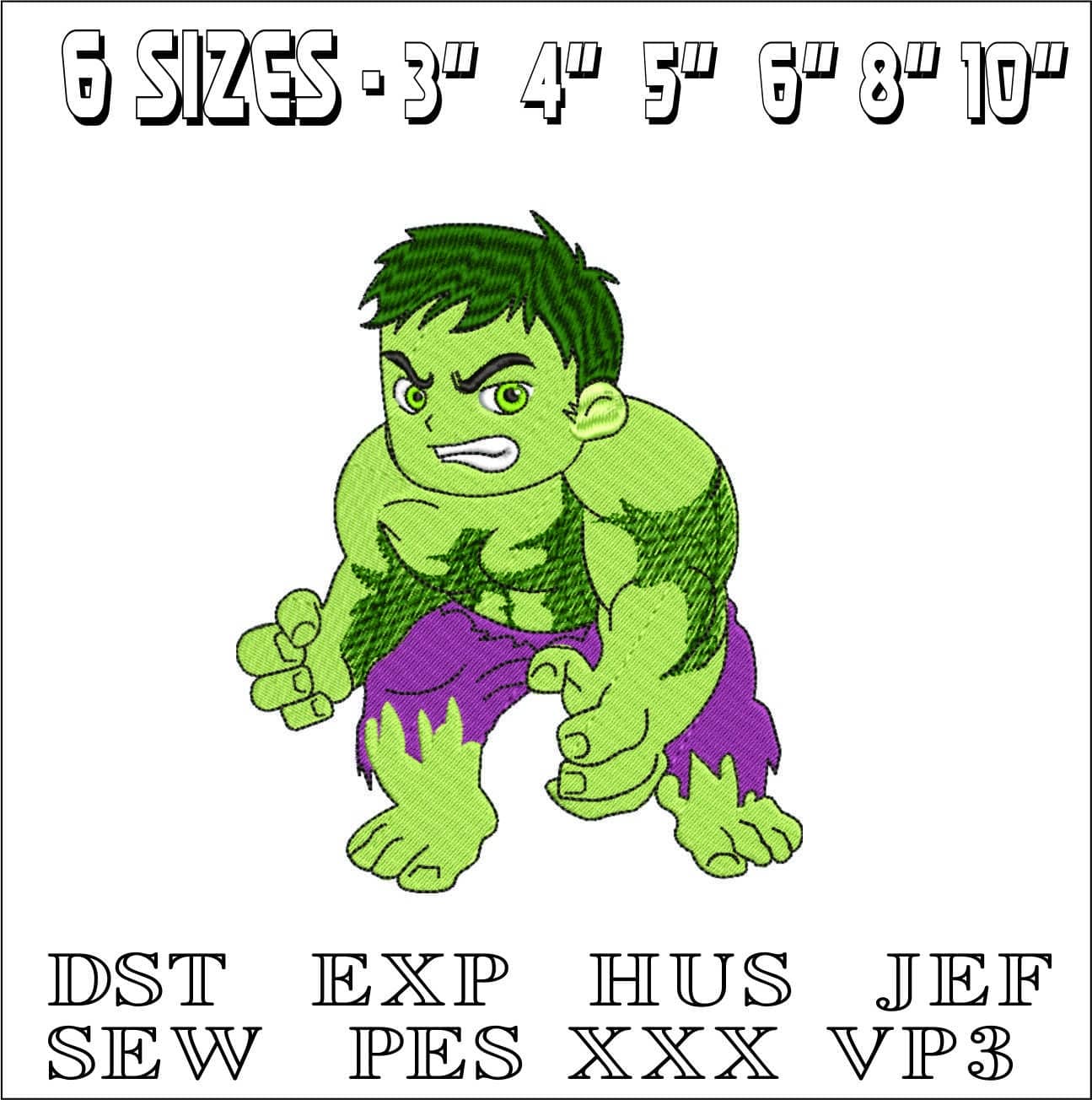 Baby Hulk- Elegant embroidery design file - instant download — view 2