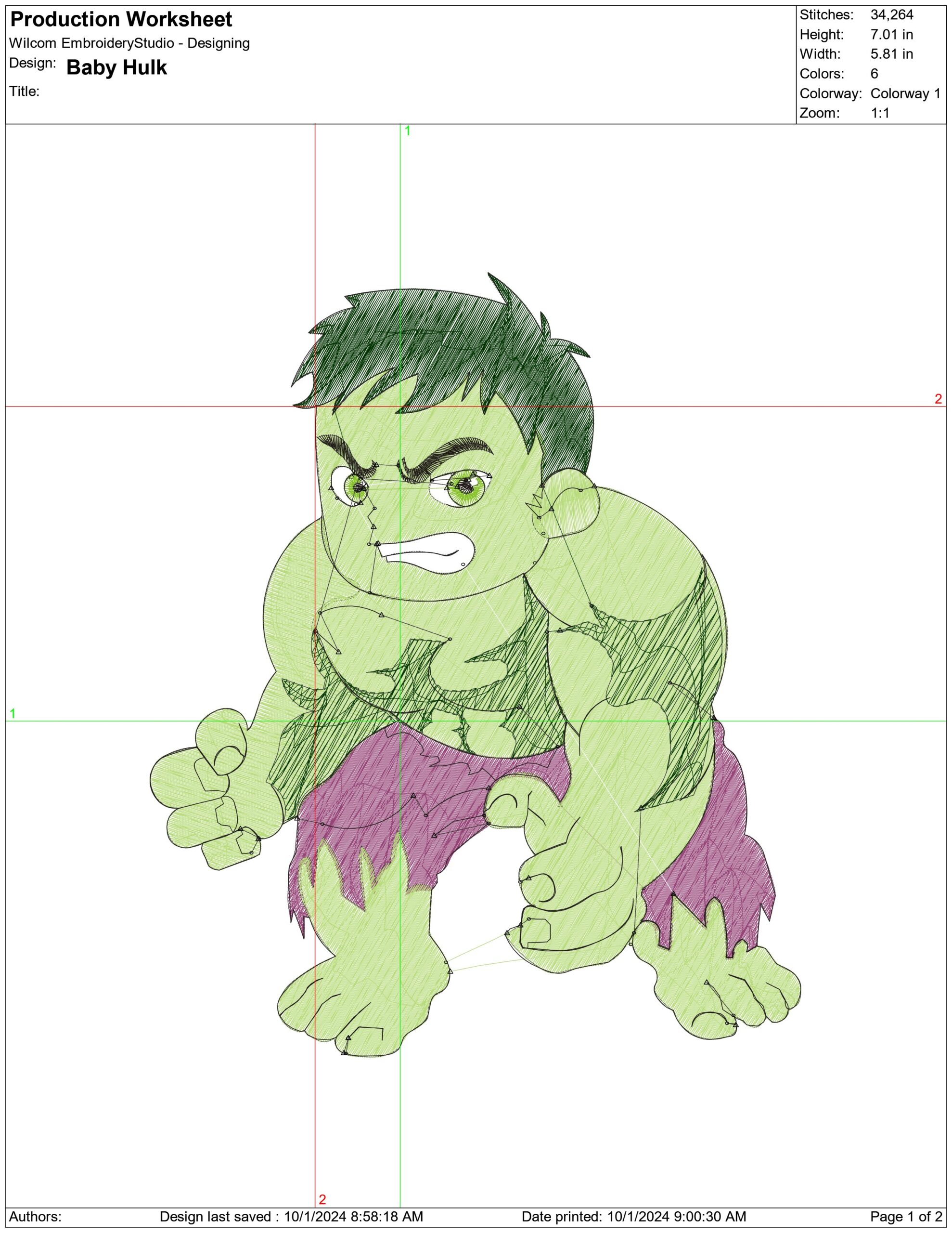 Baby Hulk- Elegant embroidery design file - instant download — view 4