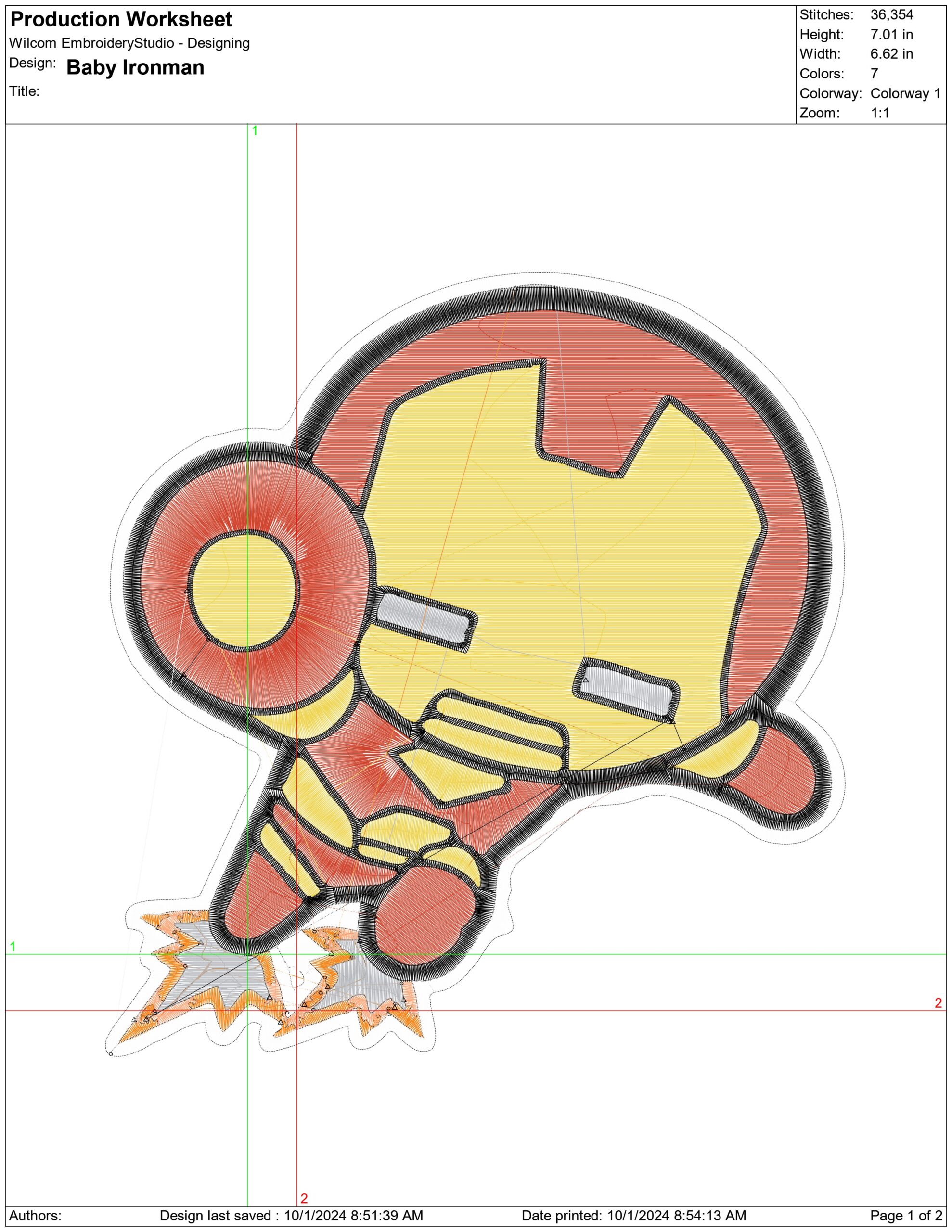 Baby Ironman- Elegant embroidery design file - instant download — view 4