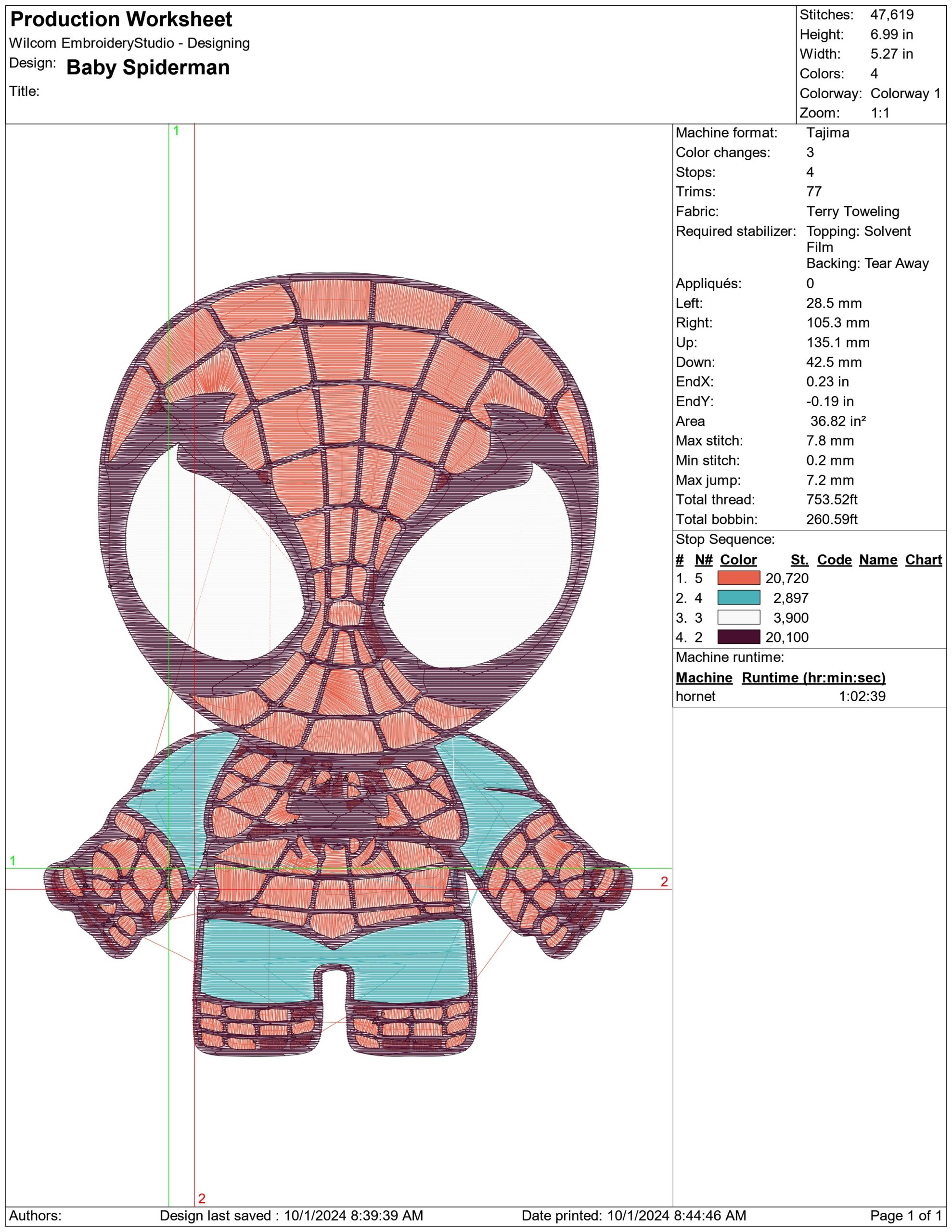 Baby Spiderman- Elegant embroidery design file - instant download — view 3