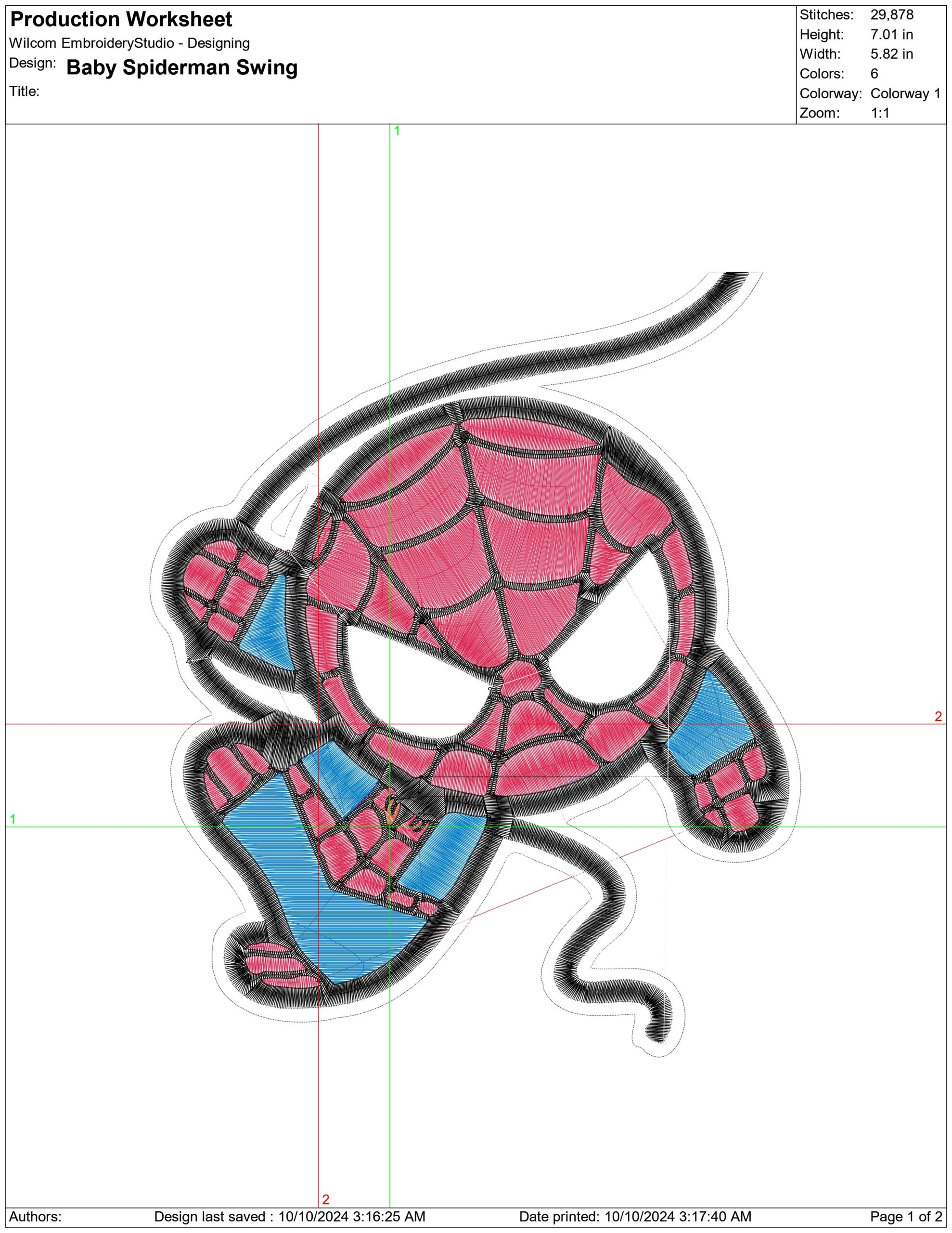 Baby Spiderman Swing- Elegant embroidery design file - instant download — view 4
