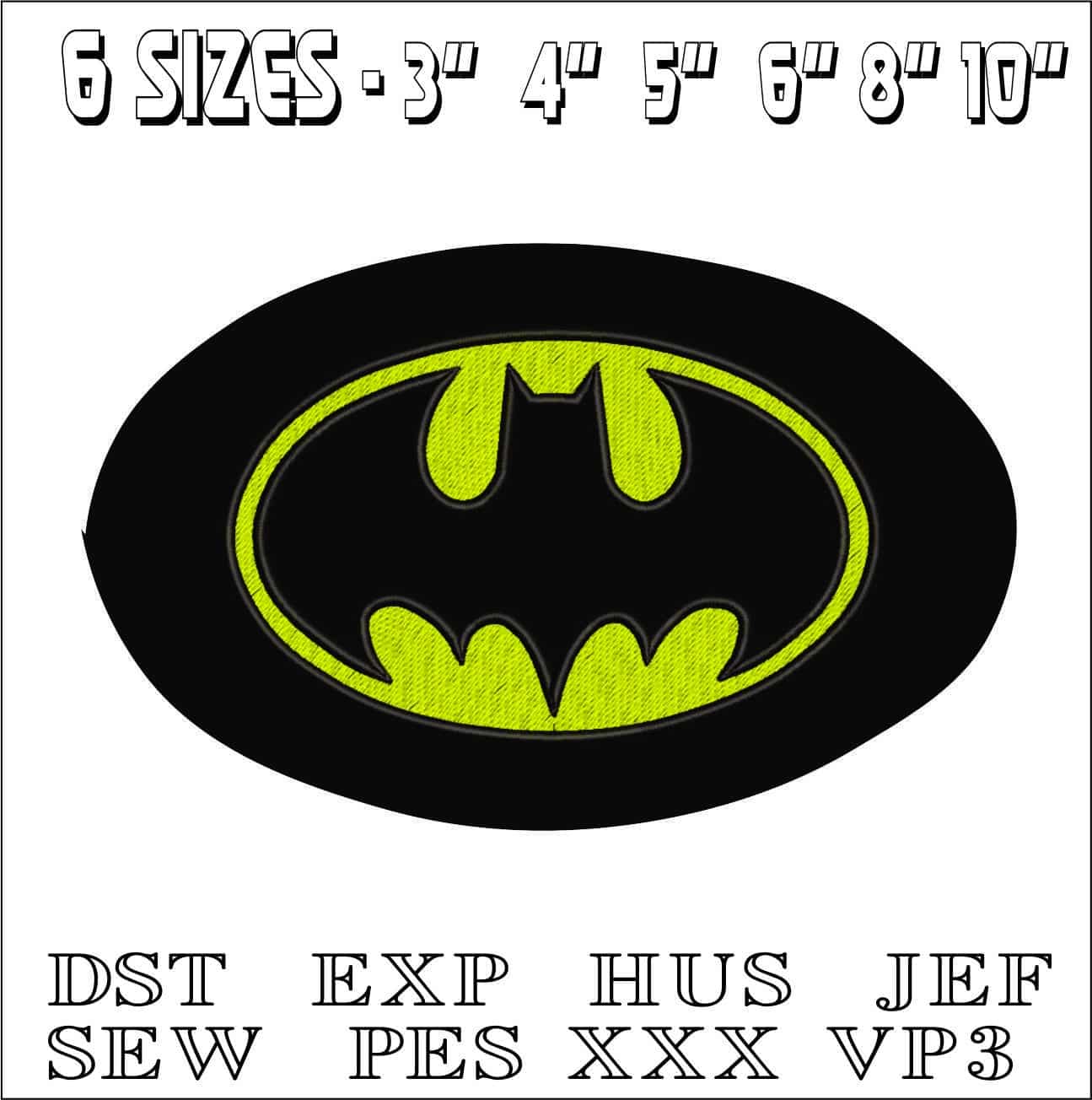Batman Logo- Elegant embroidery design file - instant download — view 2