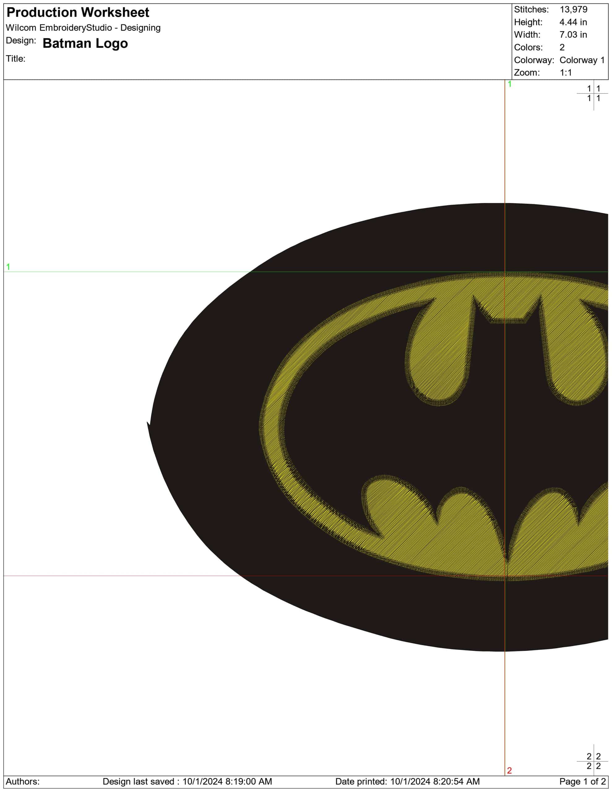 Batman Logo- Elegant embroidery design file - instant download — view 4