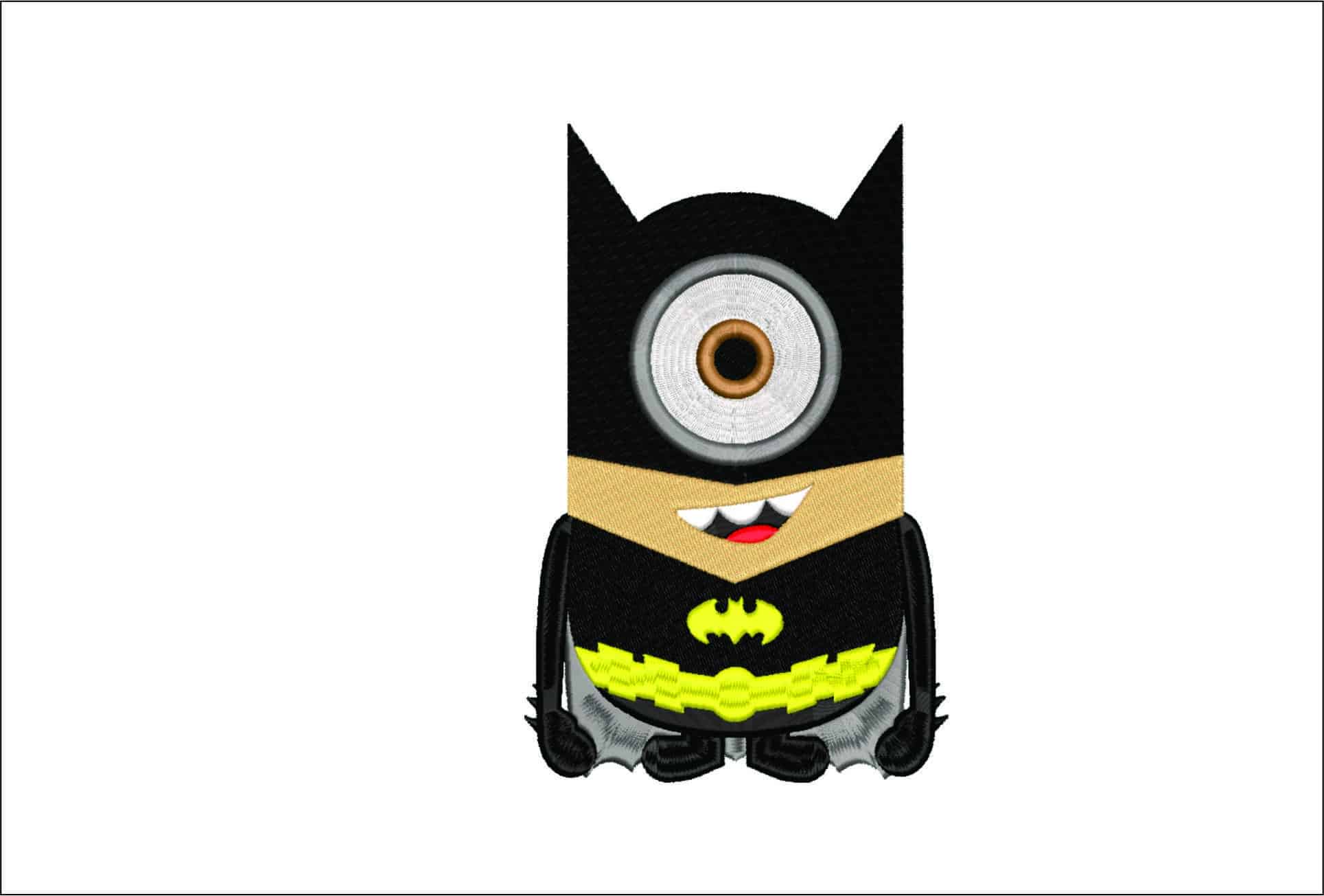 Batman Minion- Elegant embroidery design file - instant download