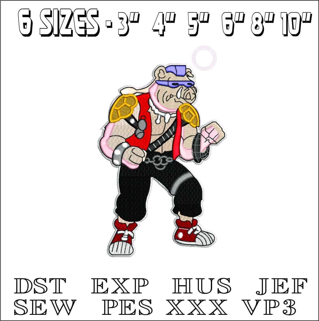 Bebop Ninja Turtle- Elegant embroidery design file - instant download — view 2
