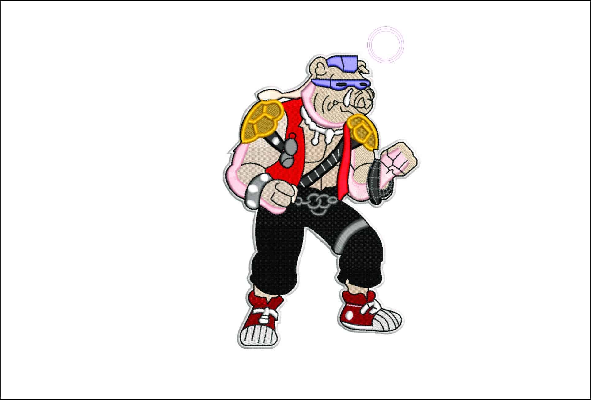Bebop Ninja Turtle- Elegant embroidery design file - instant download