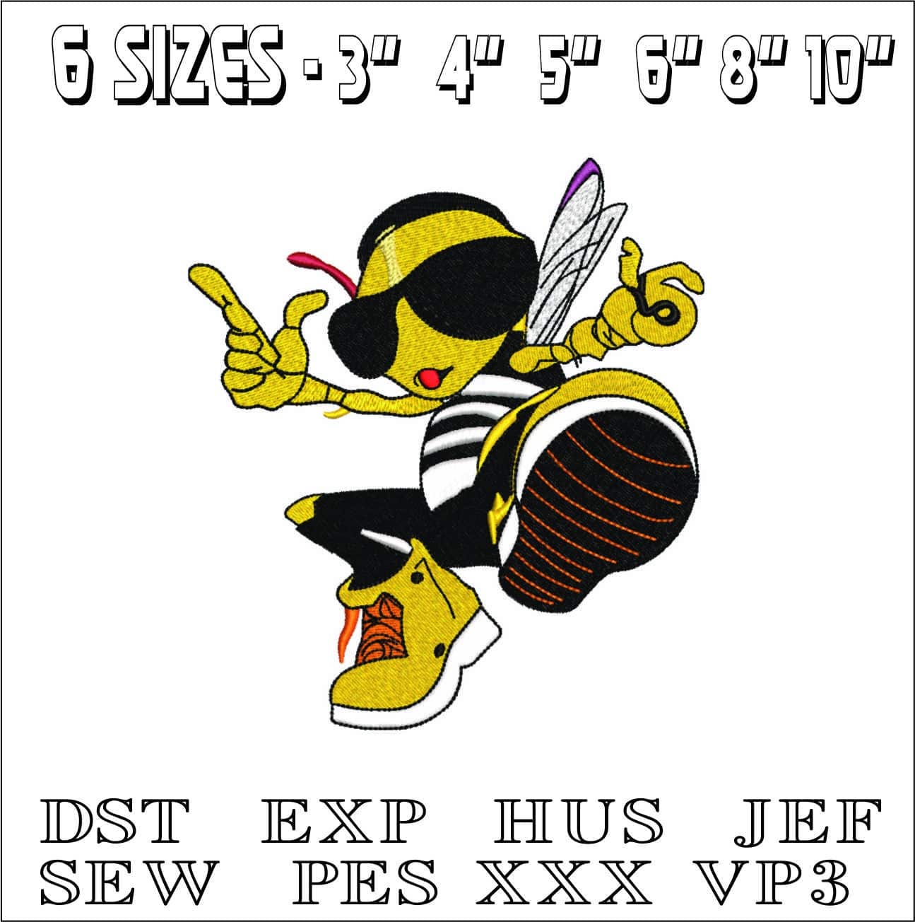 Bee- Elegant embroidery design file - instant download — view 2