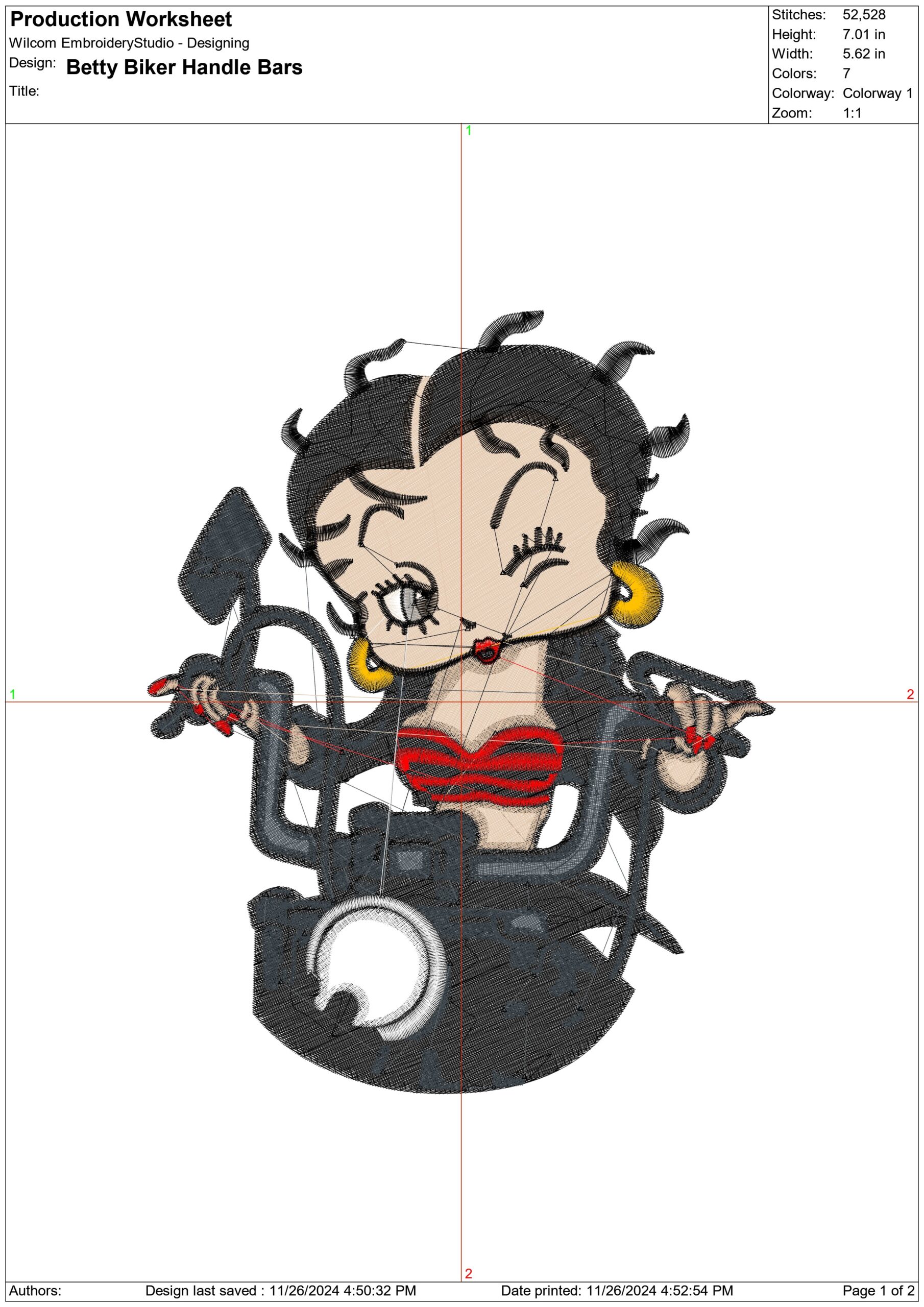 Betty Boo Bike- Elegant embroidery design file - instant download — view 3