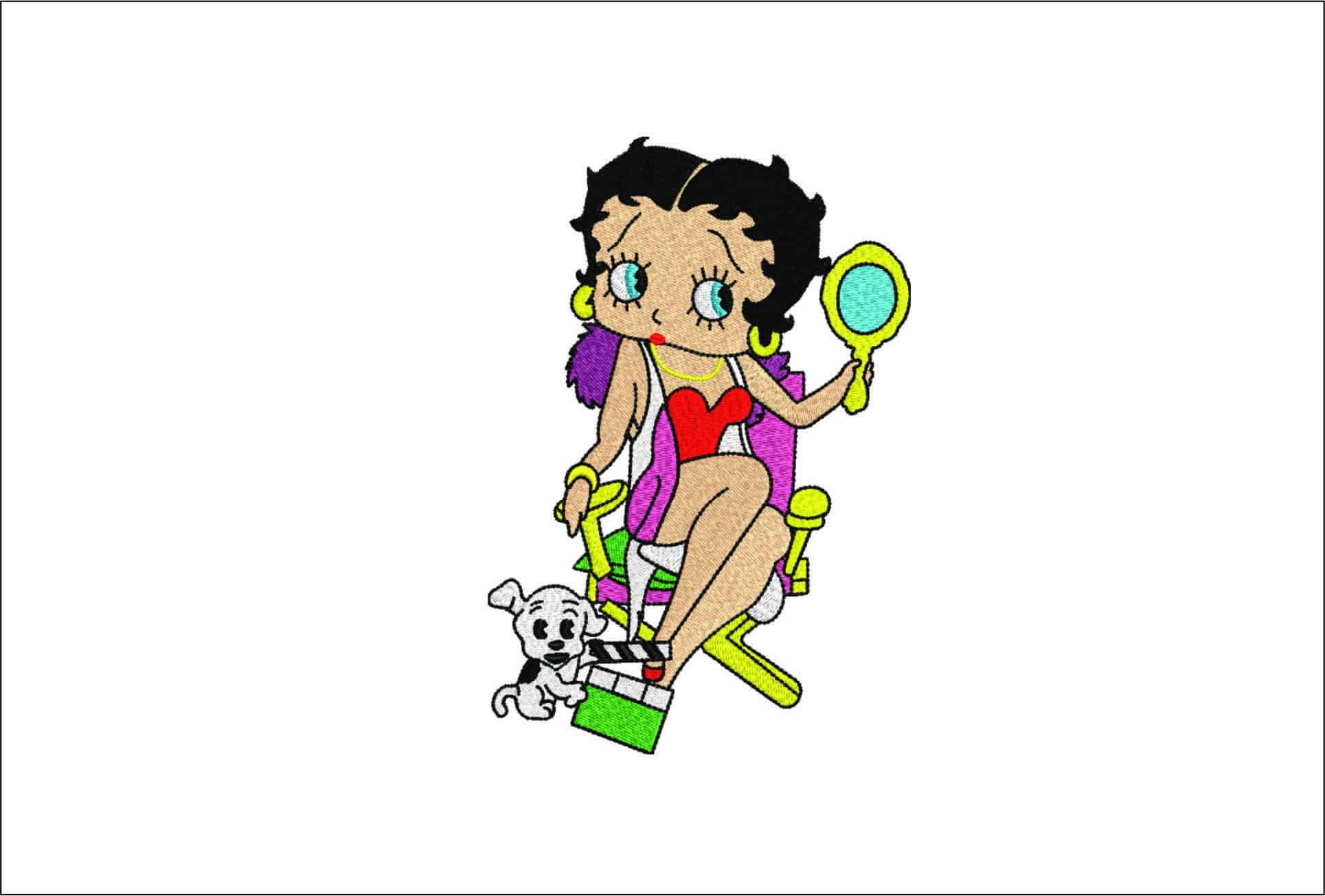 Betty Boo Film- Elegant embroidery design file - instant download