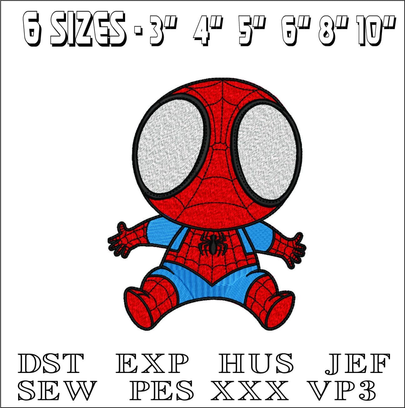 Big Head bay Spiderman- Elegant embroidery design file - instant download — view 2