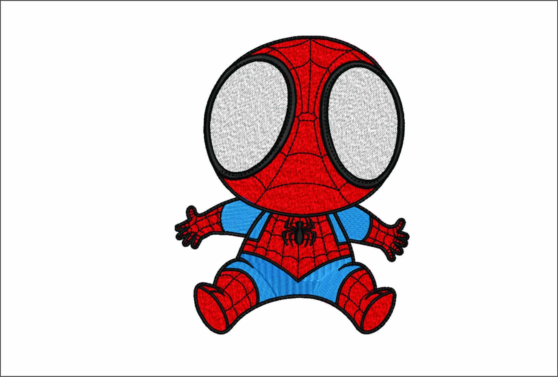 Big Head bay Spiderman- Elegant embroidery design file - instant download