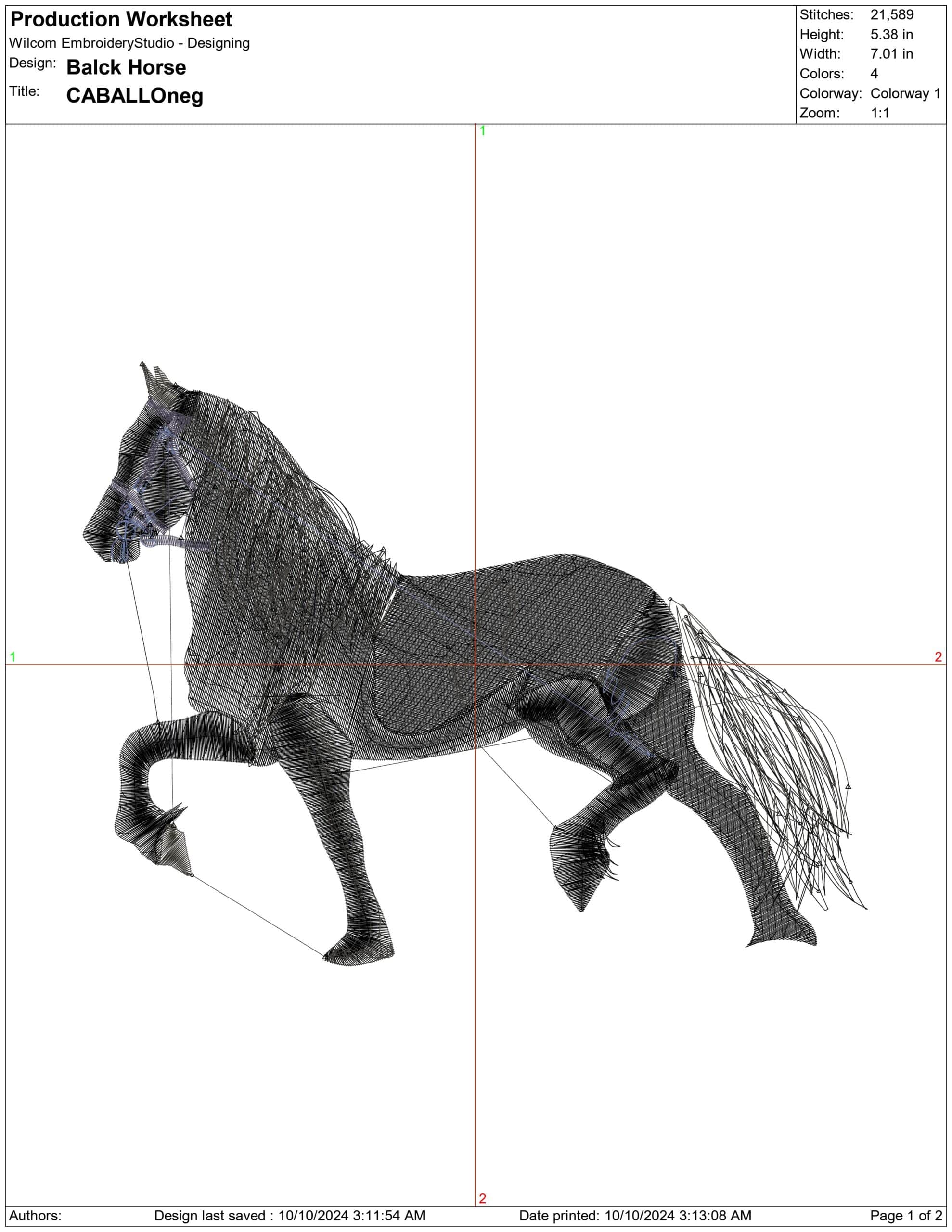 Black Horse- Elegant embroidery design file - instant download — view 4