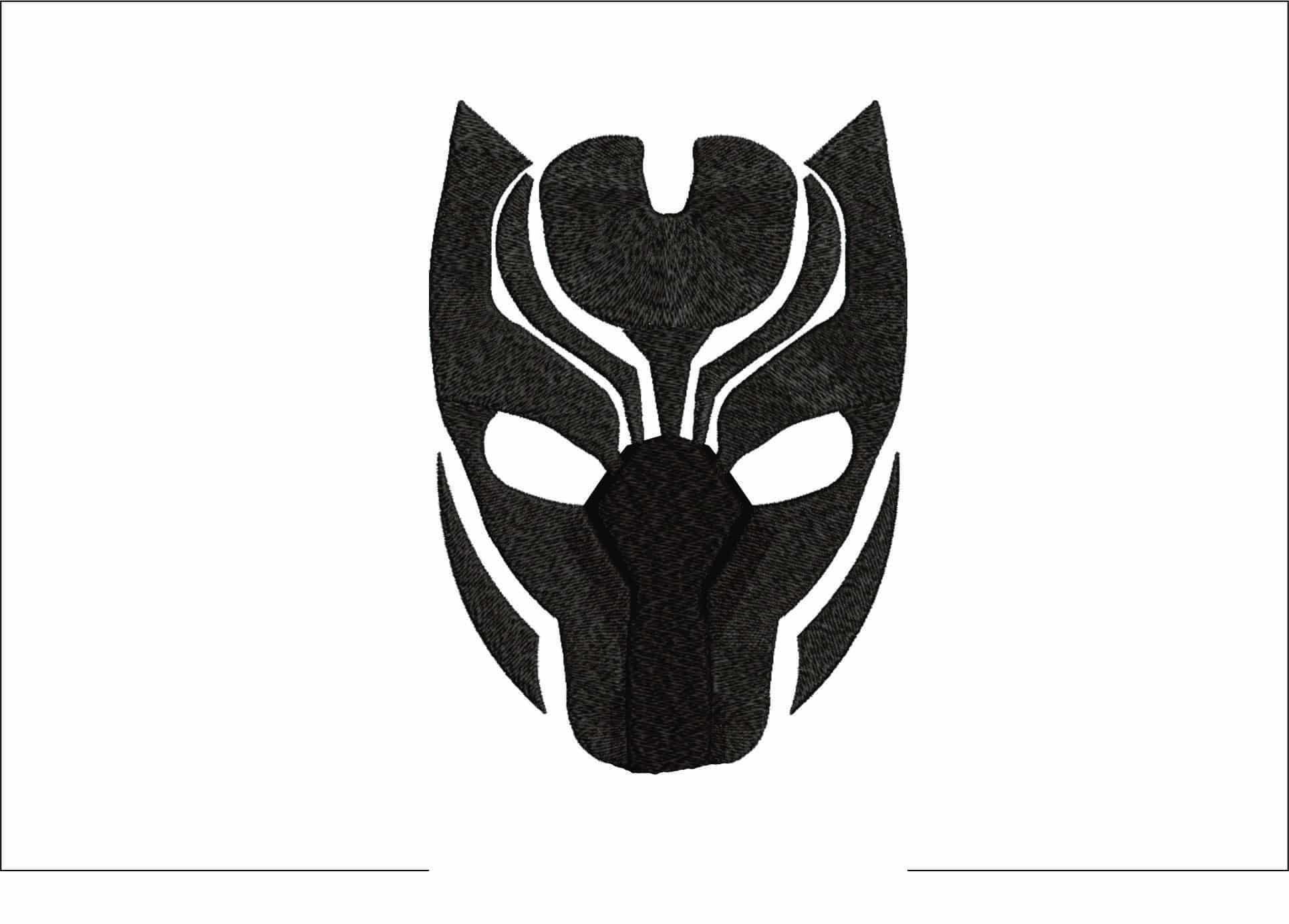 Black Panther Mask- Elegant embroidery design file - instant download