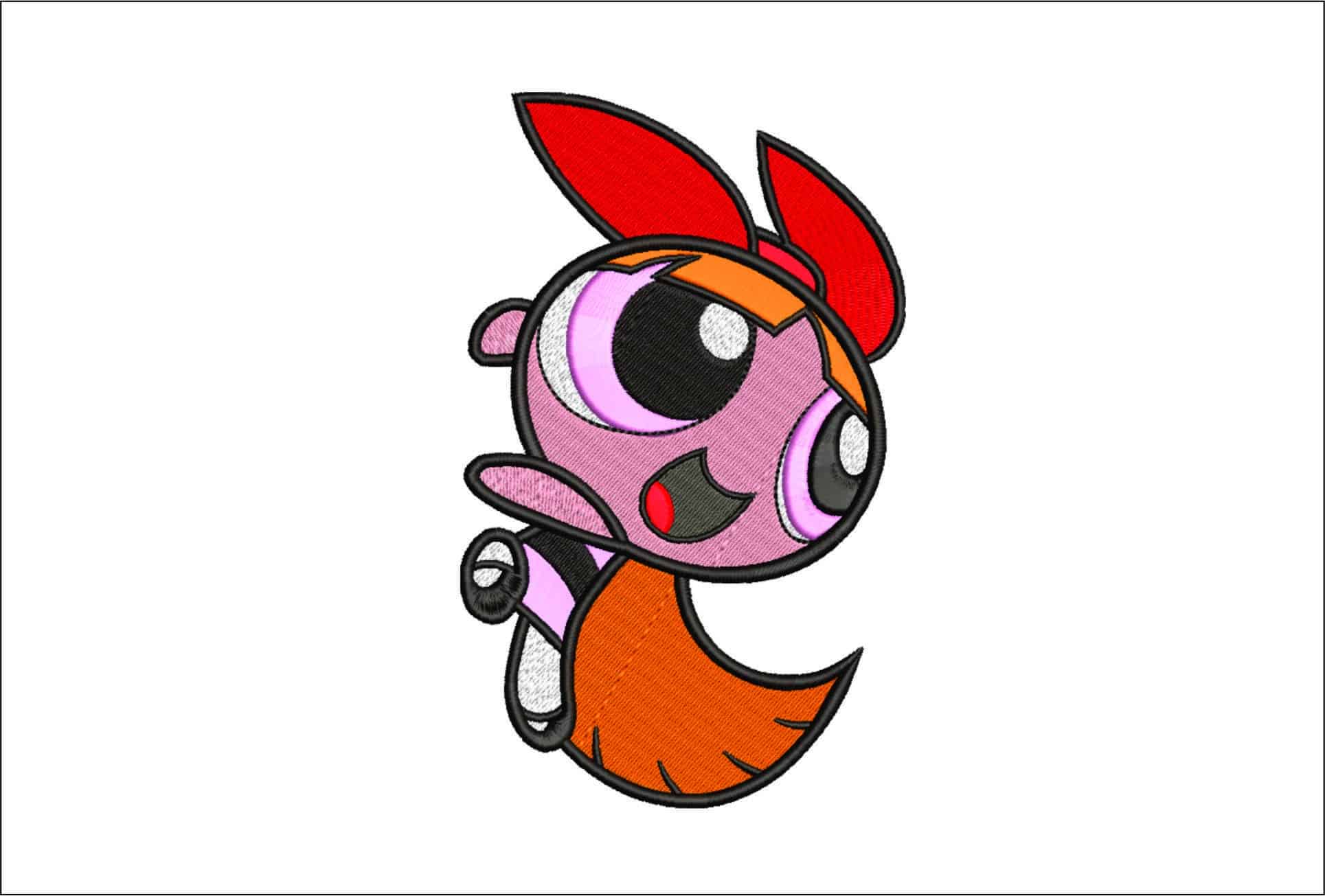 Blossom Powerpuff Girls- Elegant embroidery design file - instant download
