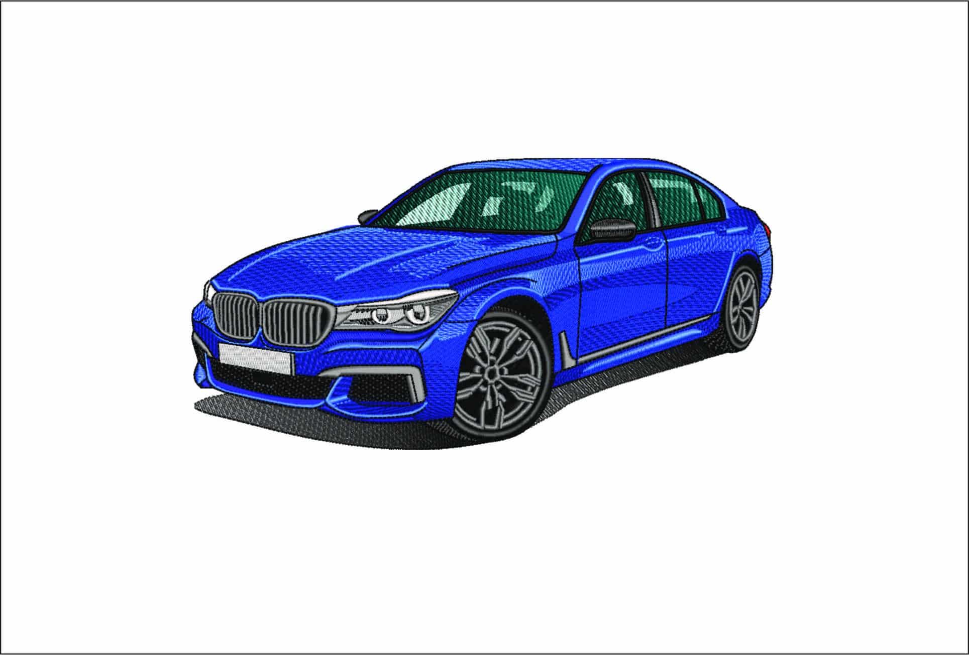 BMW 7 Series 760LiM 2018- Elegant embroidery design file - instant download