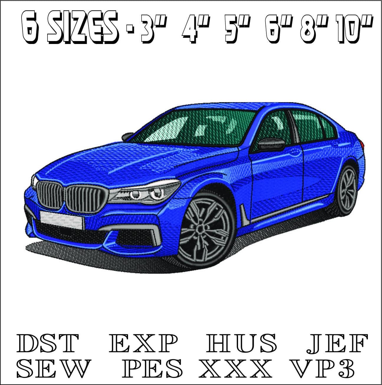 BMW 7 Series 760LiM 2018- Elegant embroidery design file - instant download — view 2