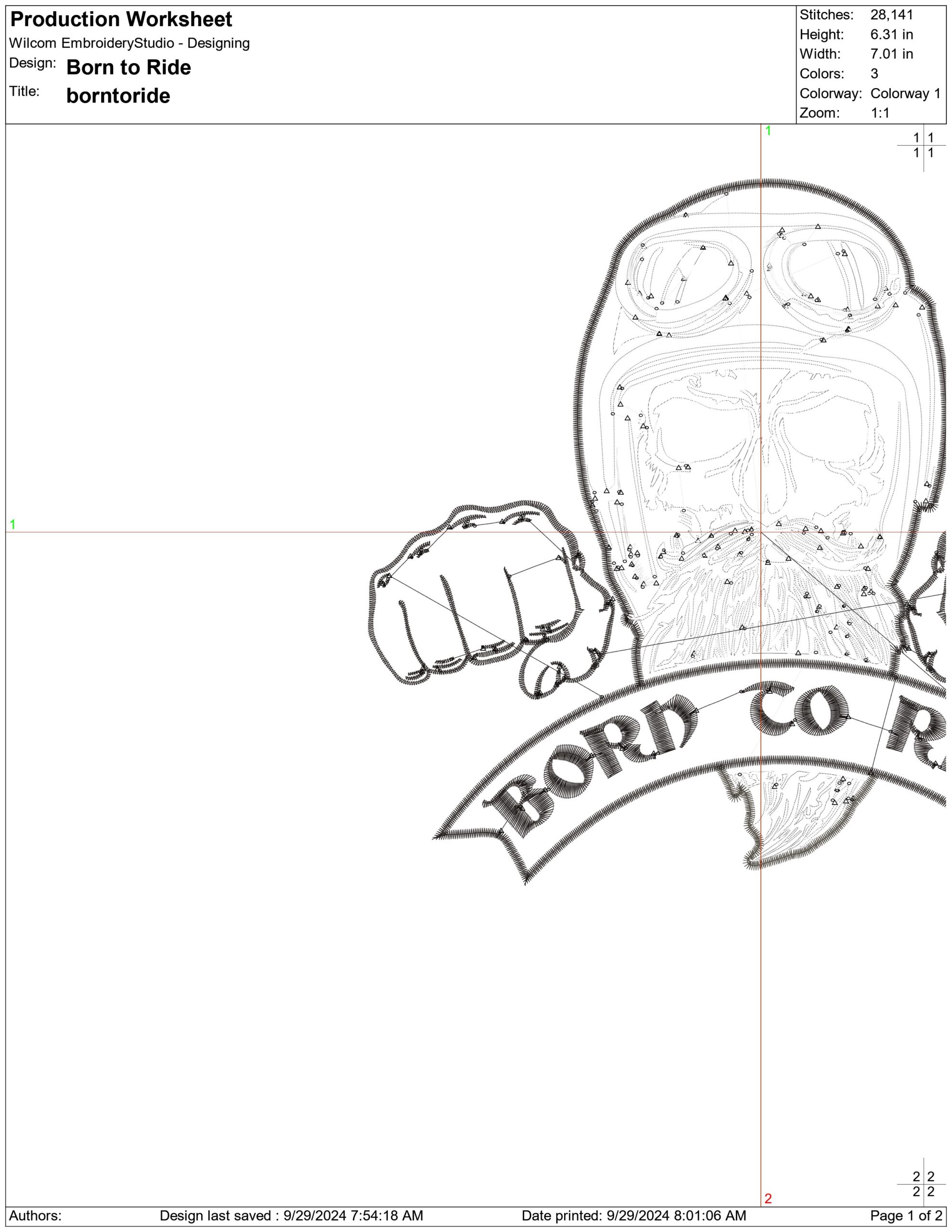 Born to Ride- Elegant embroidery design file - instant download — view 4
