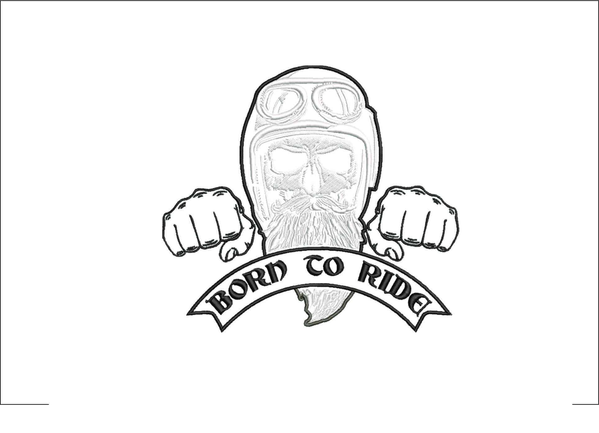 Born to Ride- Elegant embroidery design file - instant download