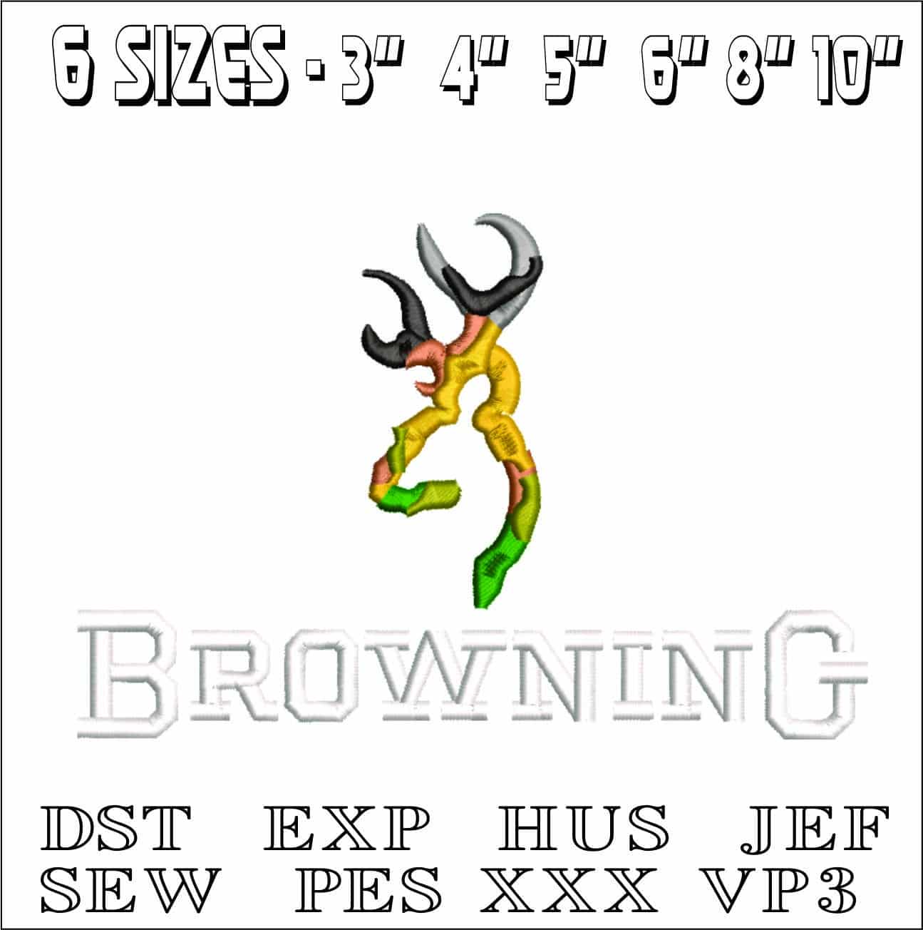 Browning Guns- Elegant embroidery design file - instant download — view 2