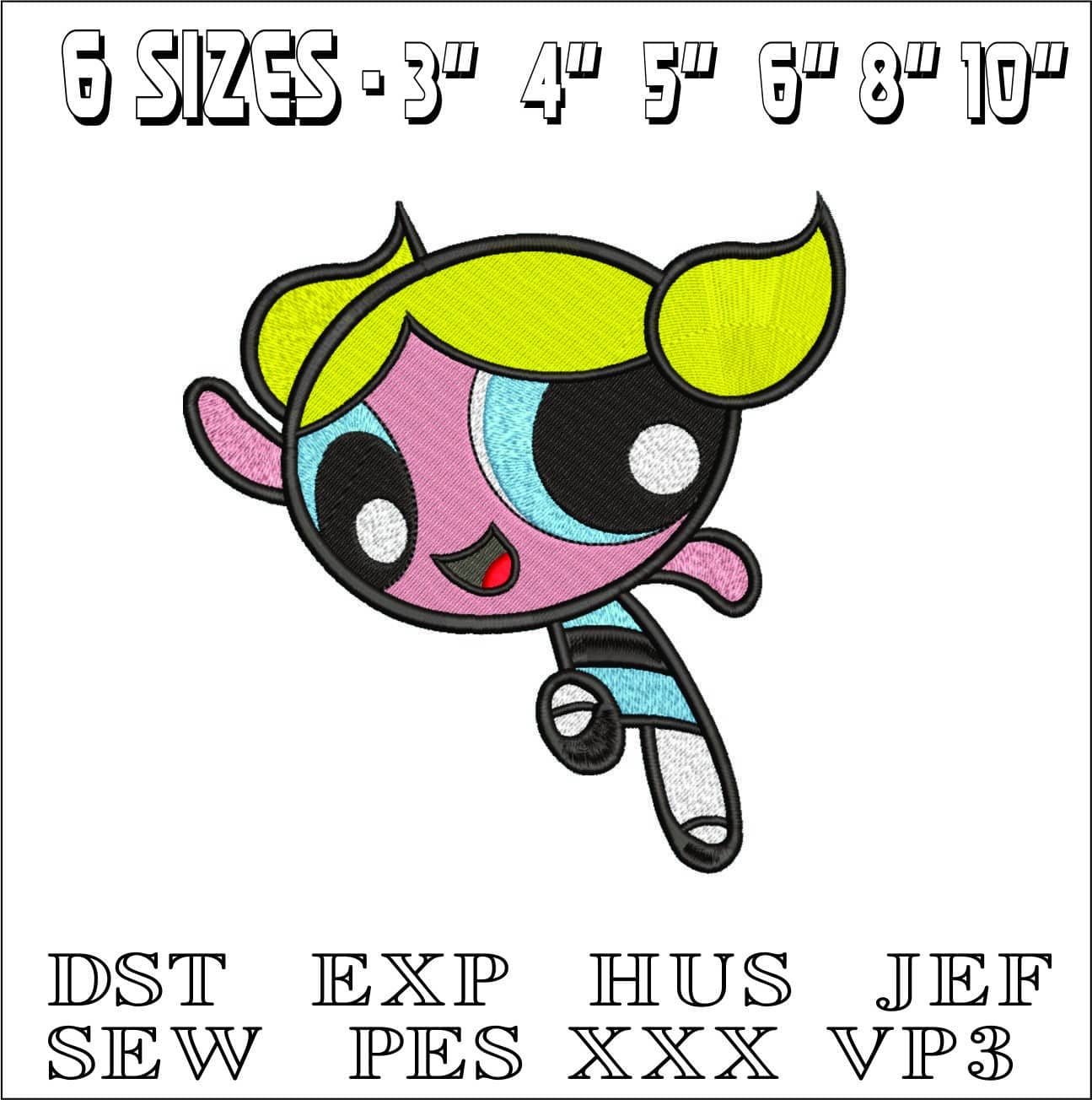 Bubbles Powerpuff Girls- Elegant embroidery design file - instant download — view 2