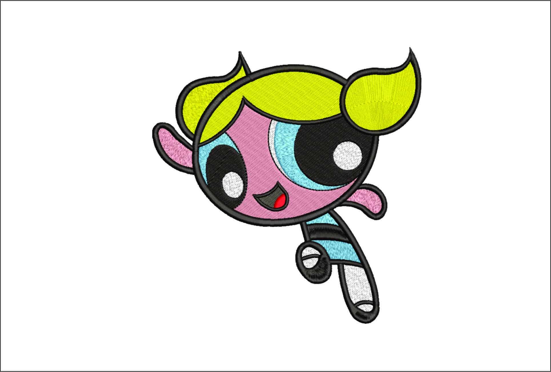 Bubbles Powerpuff Girls- Elegant embroidery design file - instant download