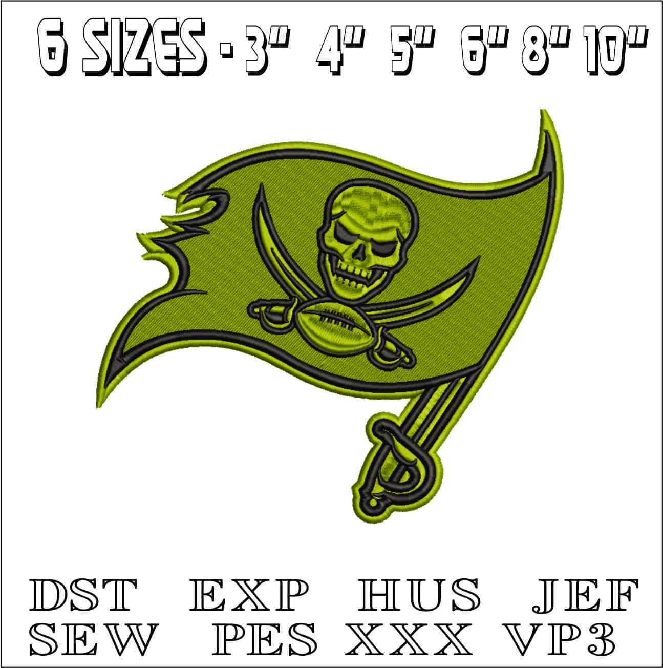 Bucaneers gold NFL- Elegant embroidery design file - instant download — view 2
