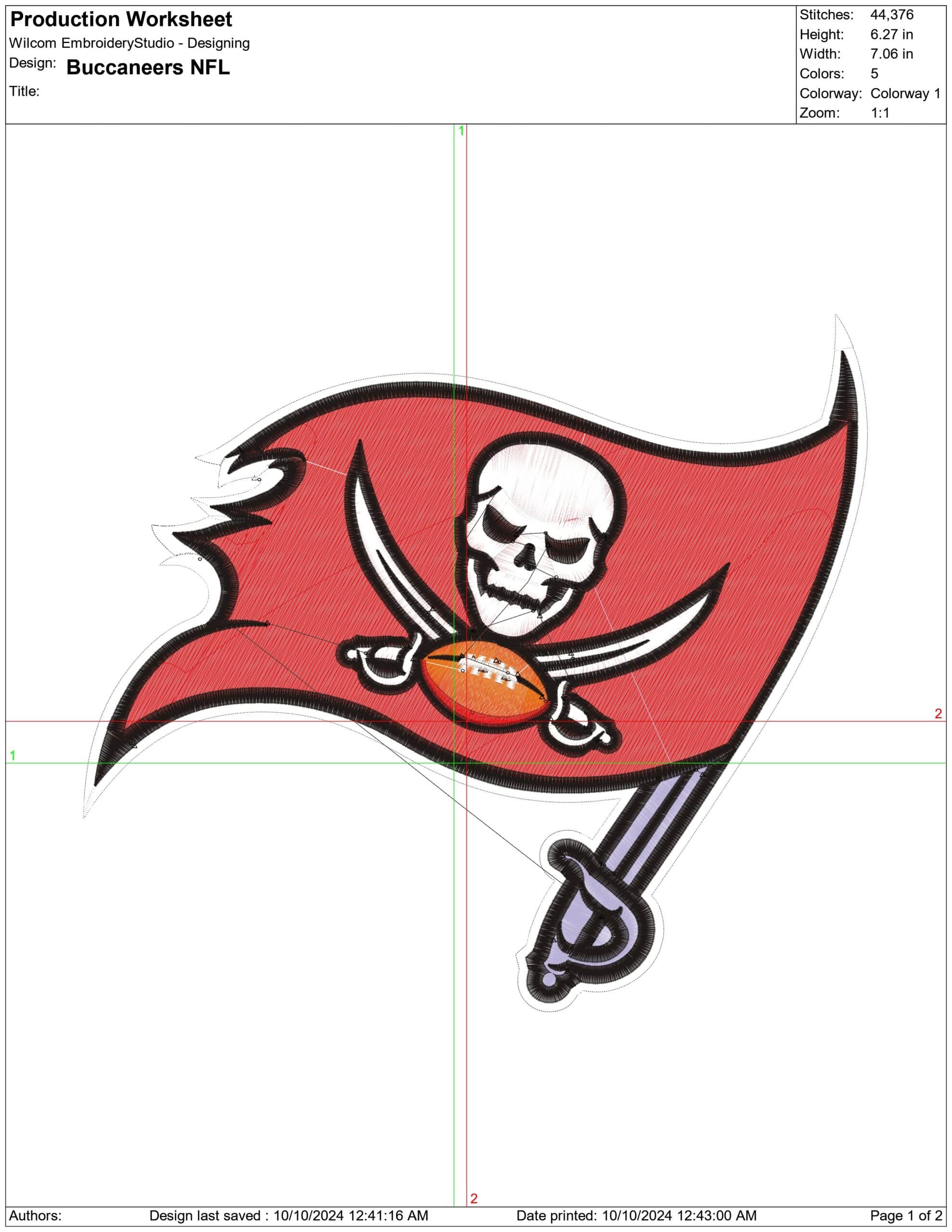 Buccaneers NFL- Elegant embroidery design file - instant download — view 4