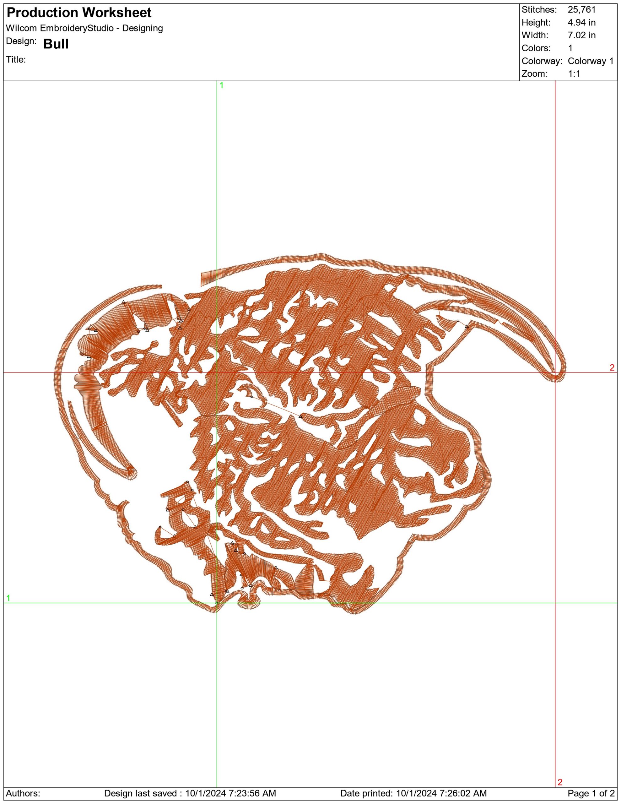 Bull- Elegant embroidery design file - instant download — view 4