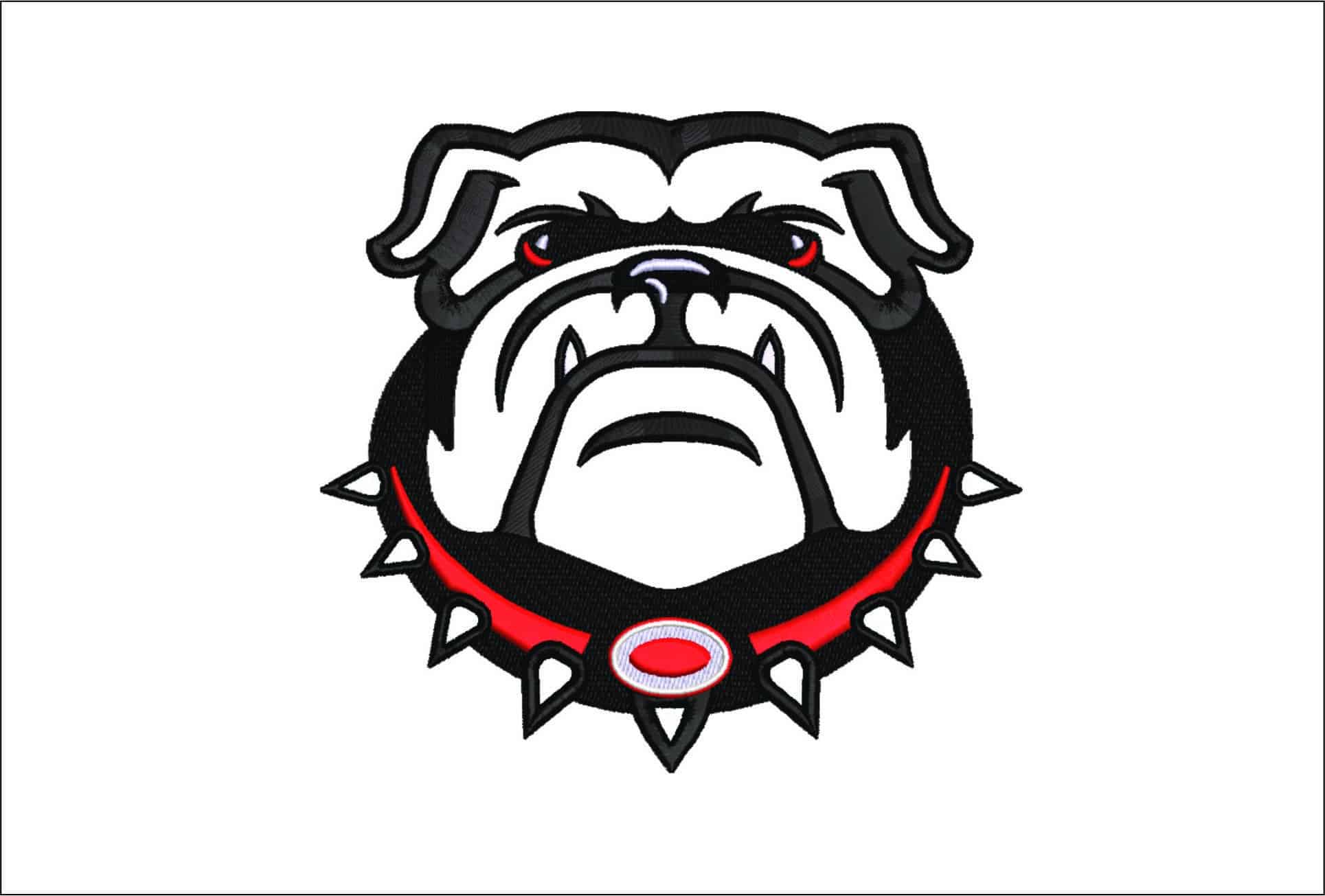 Bulldog Face Applique- Elegant embroidery design file - instant download