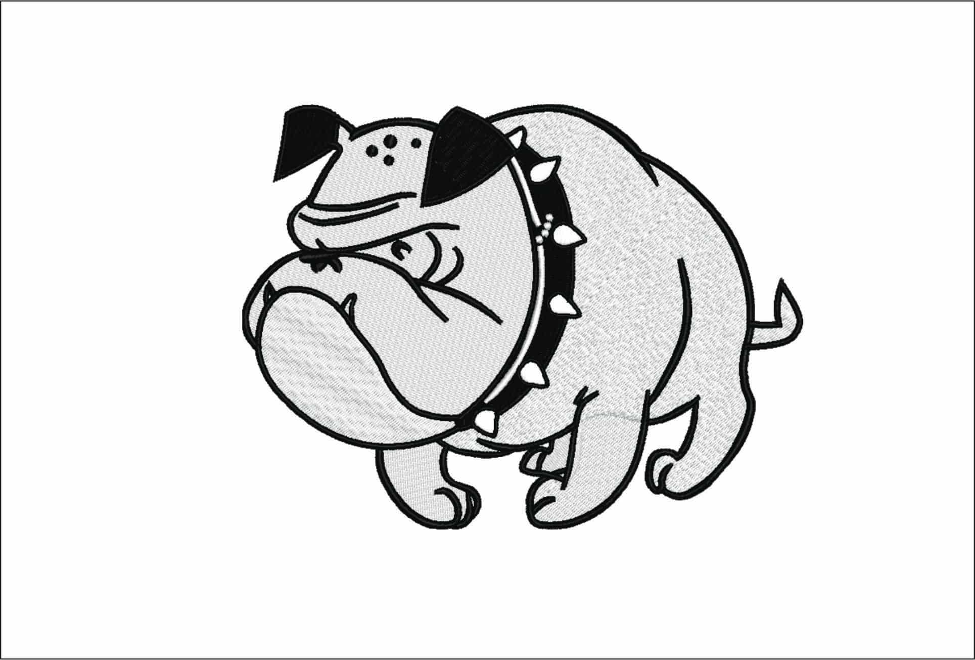 Bulldog Mascot 1960- Elegant embroidery design file - instant download