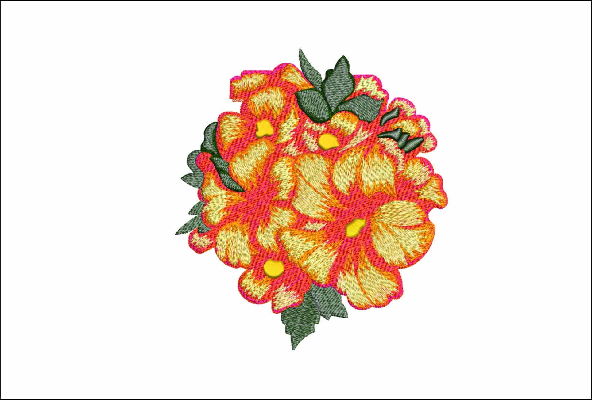Bunch of Lily flowers- Elegant embroidery design file - instant download
