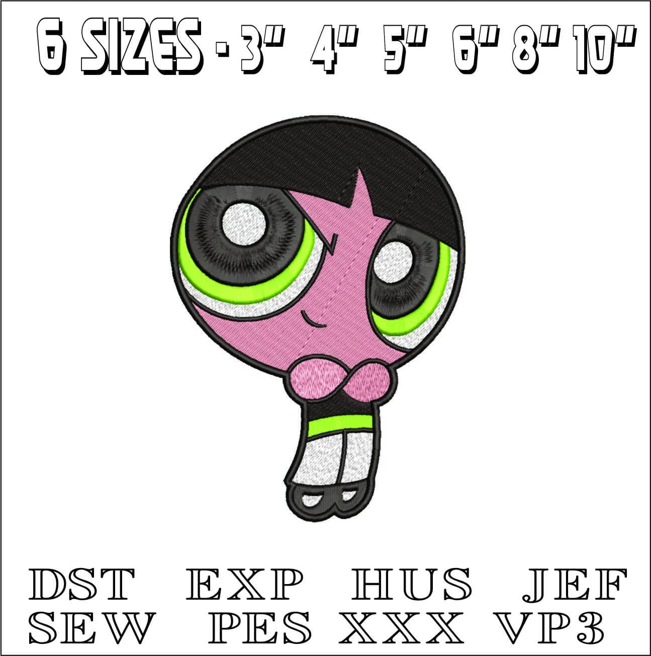 Buttercup Powerpuff Girls- Elegant embroidery design file - instant download — view 2
