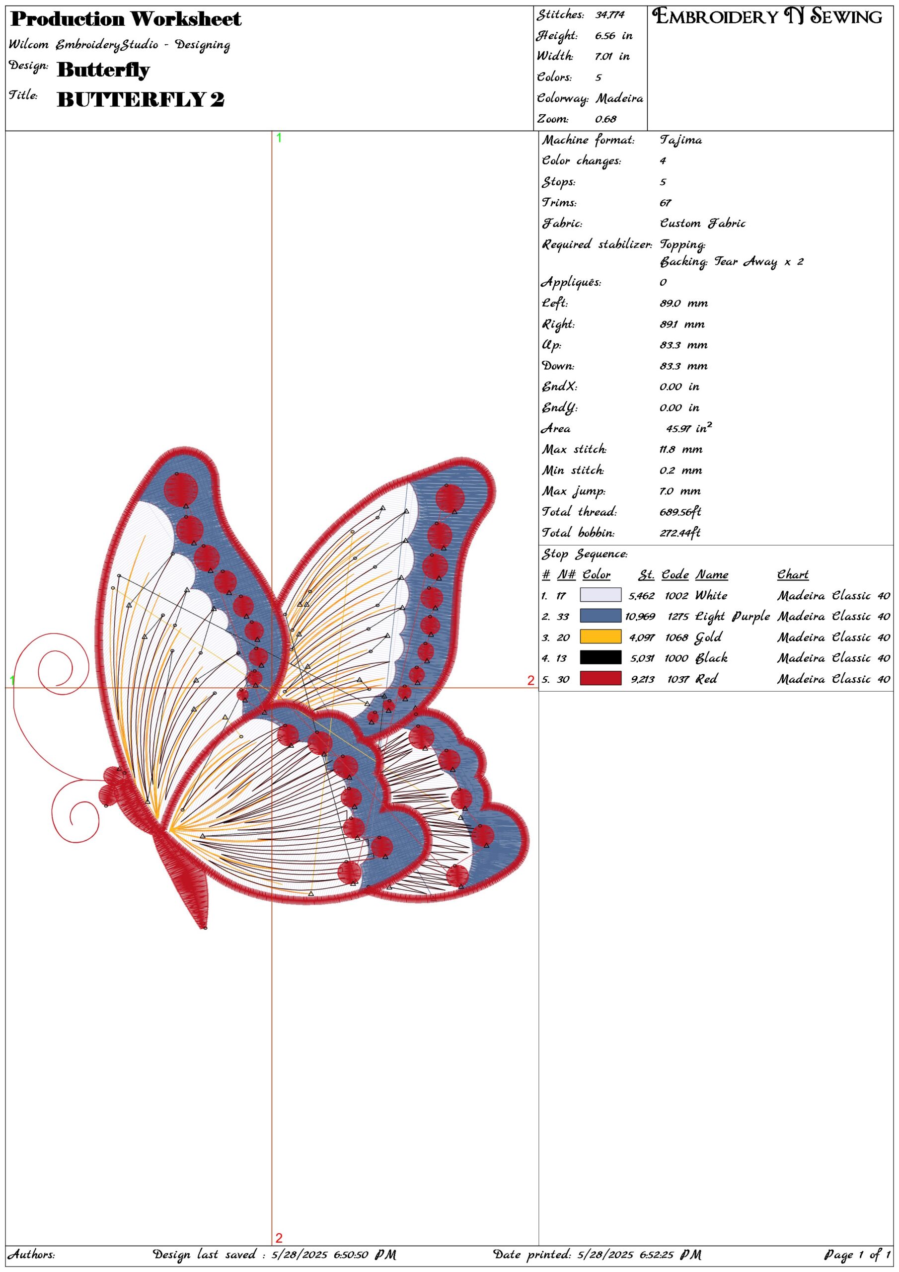 Butterfly- Elegant embroidery design file - instant download — view 3
