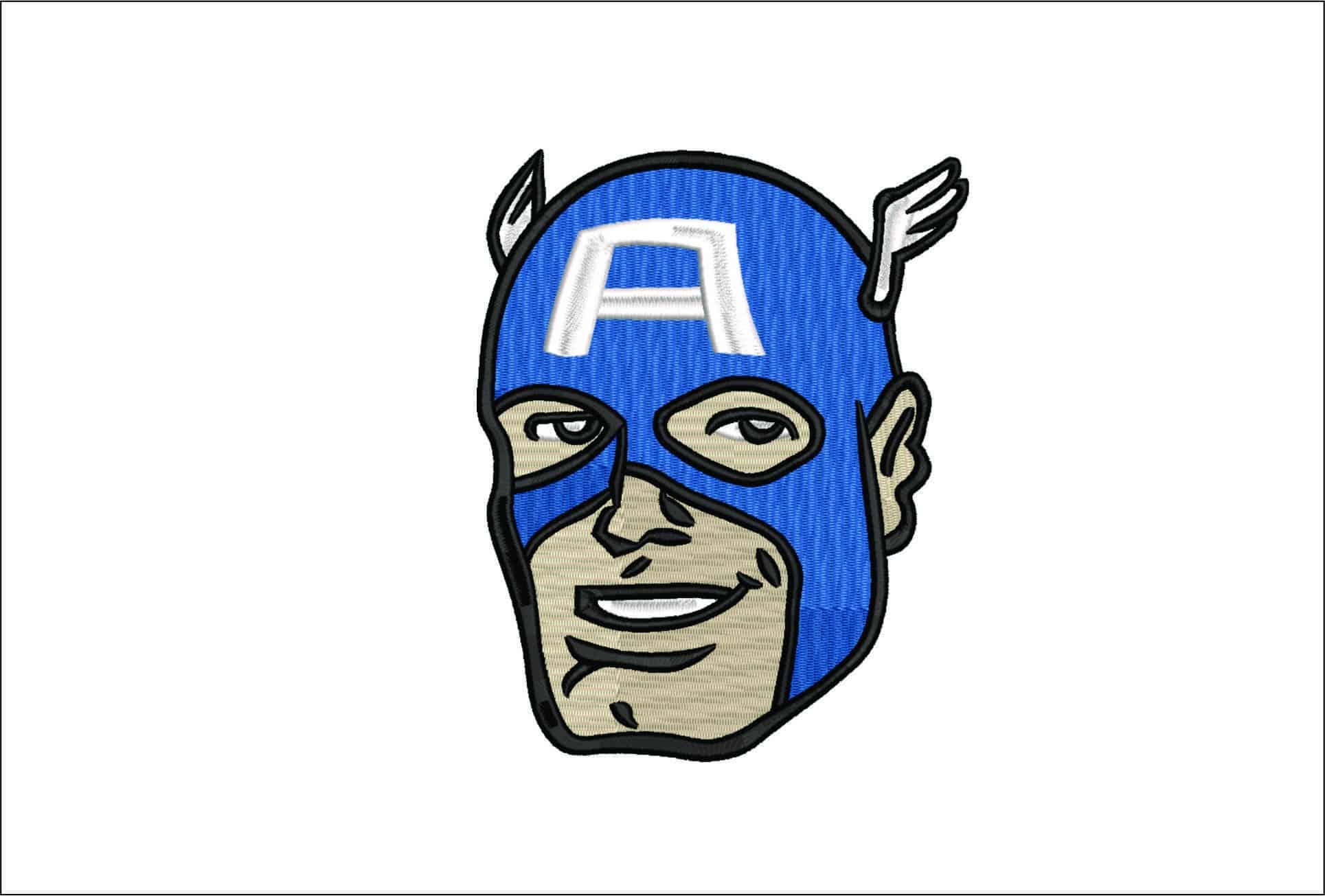 captain America Head- Elegant embroidery design file - instant download