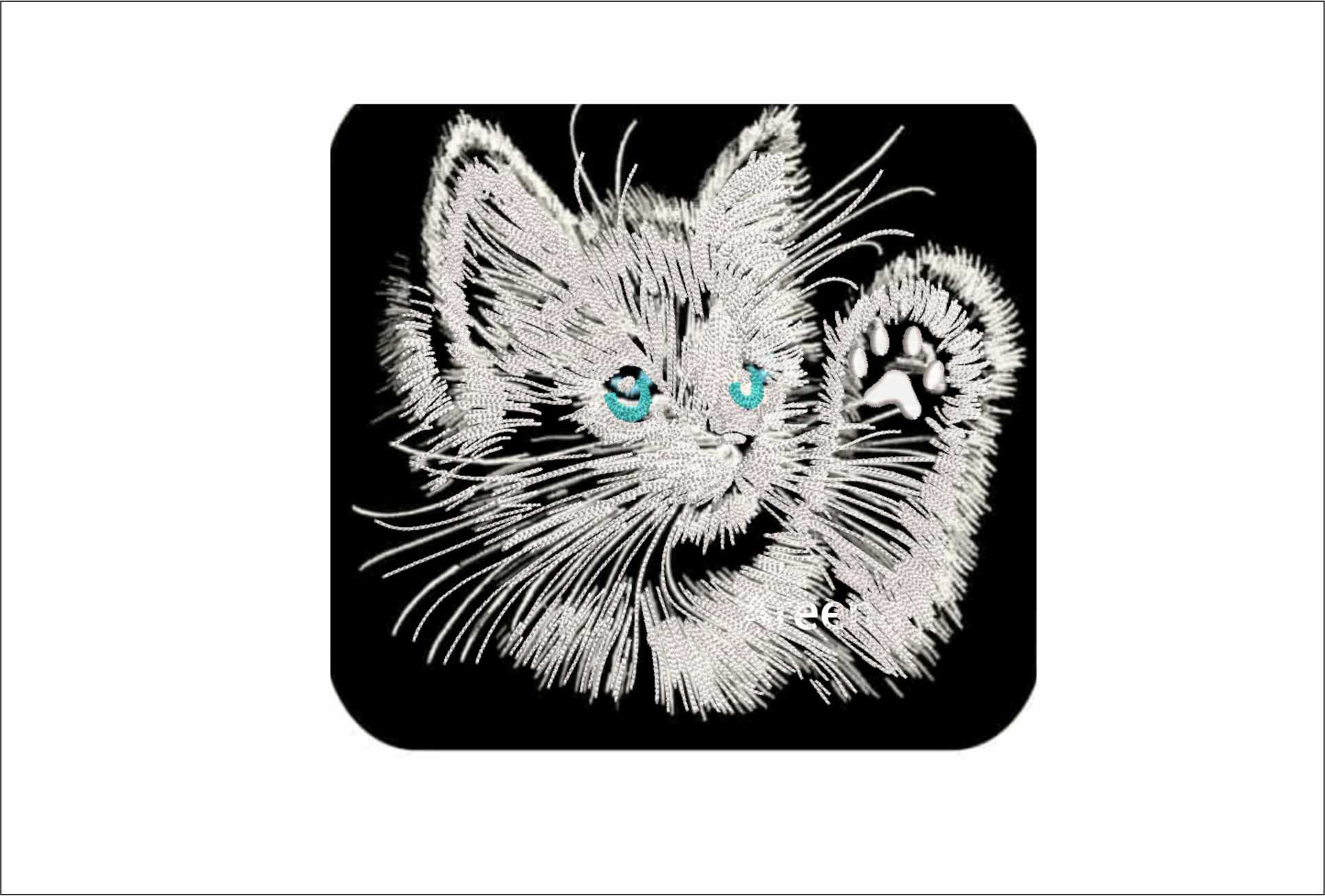 Cat- Elegant embroidery design file - instant download