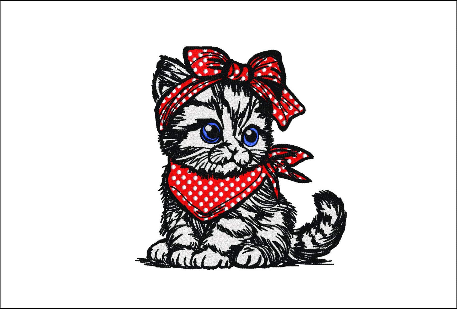 Cat Banderos- Elegant embroidery design file - instant download