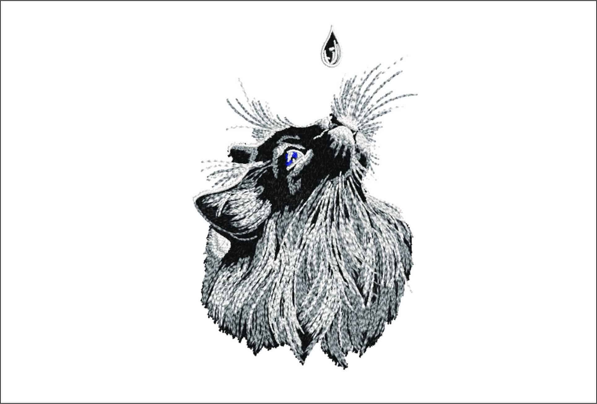 Cat With Water drip- Elegant embroidery design file - instant download